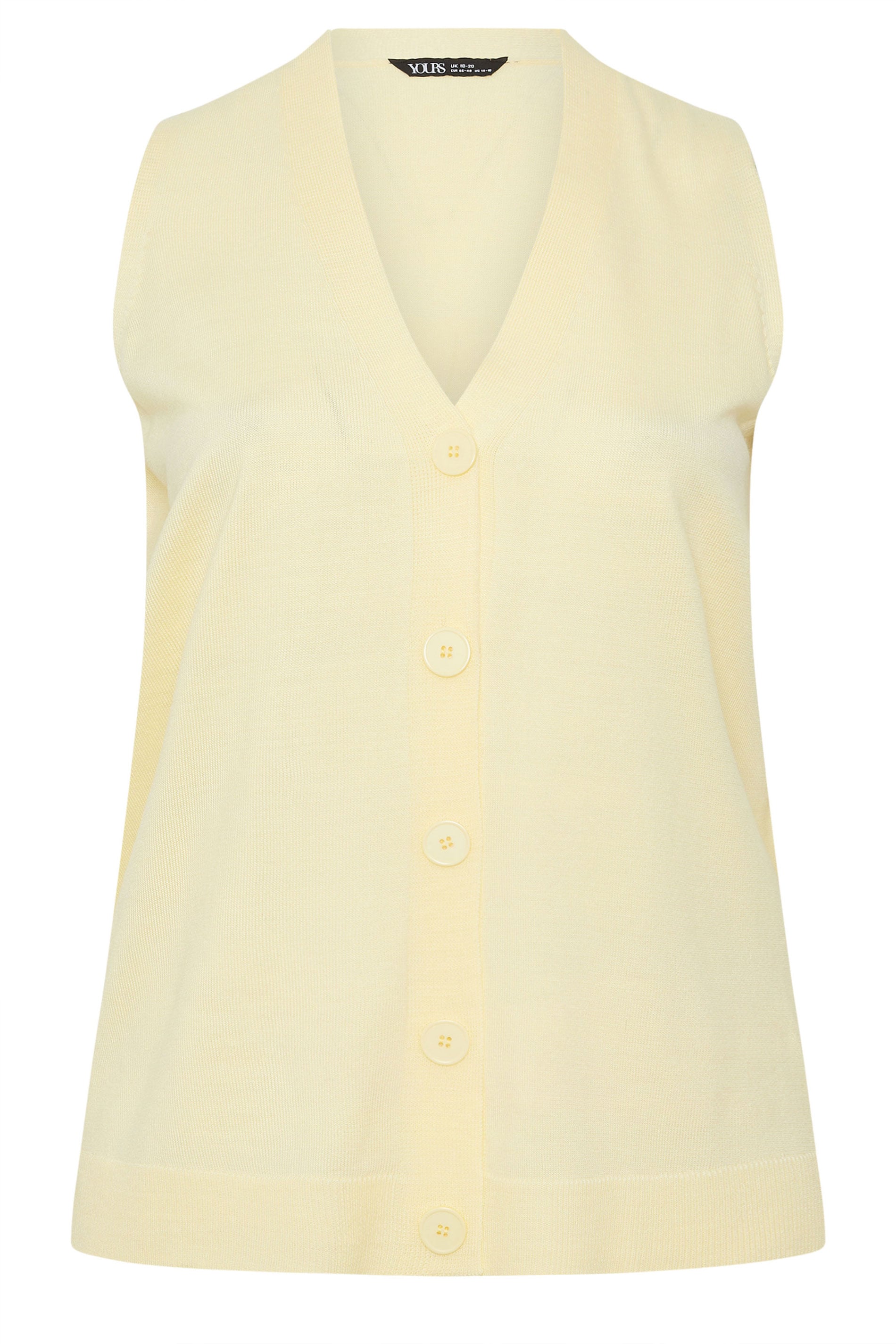 YOURS Plus Size Yellow Knitted Waistcoat | Yours Clothing 5