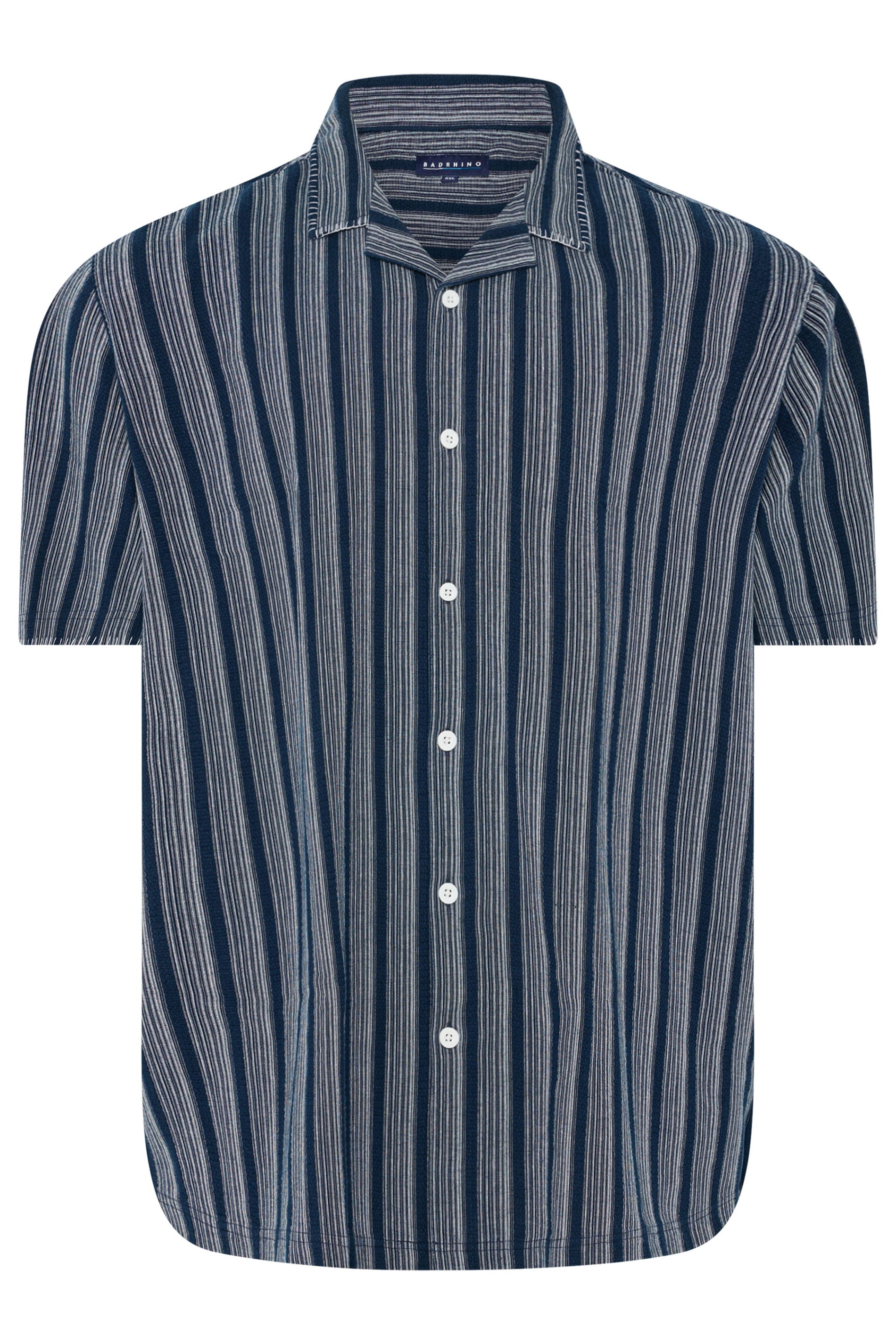BadRhino Big & Tall Navy Blue & White Stripe Shirt | BadRhino 7