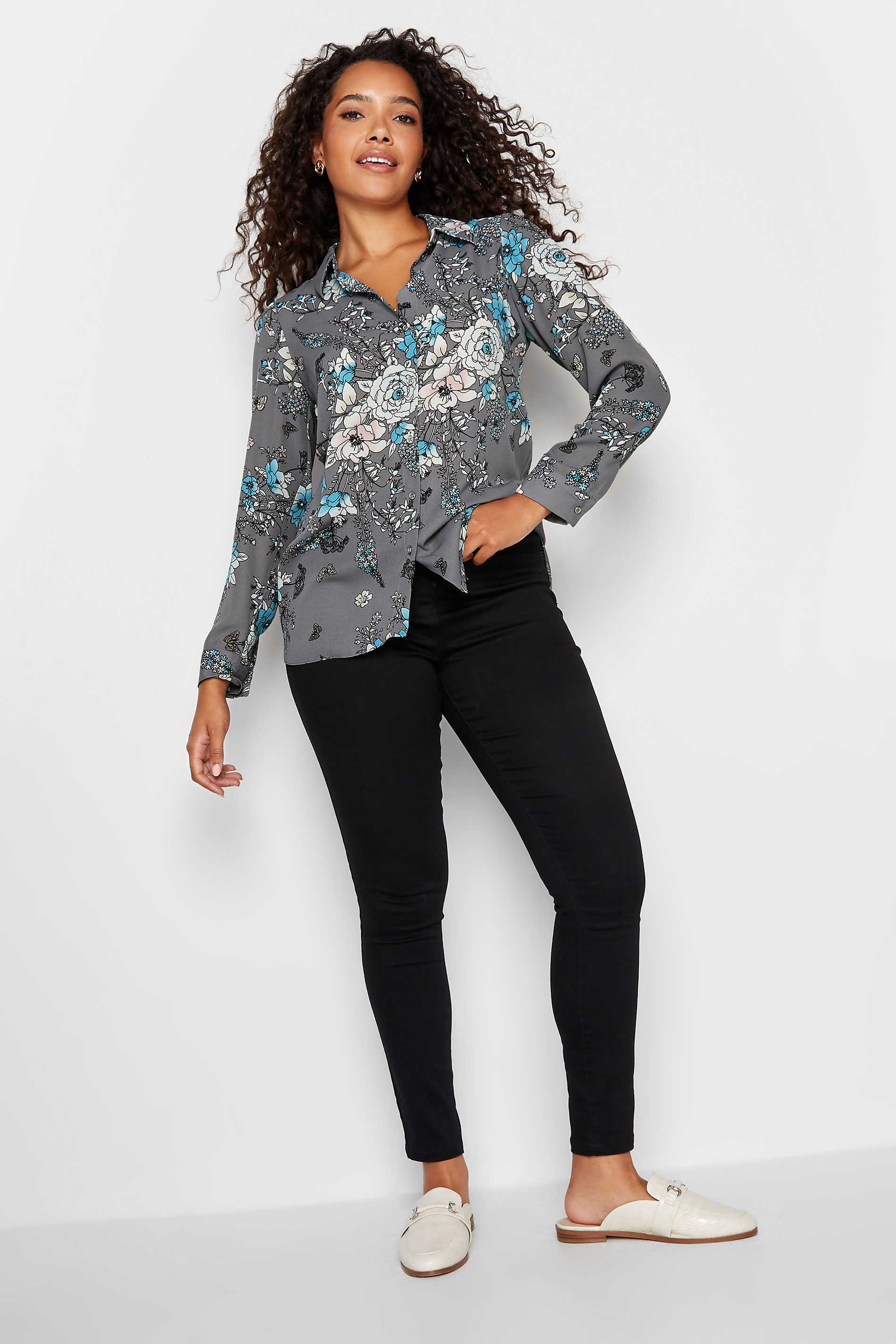 Moe Tie Bow Shirt - Grey