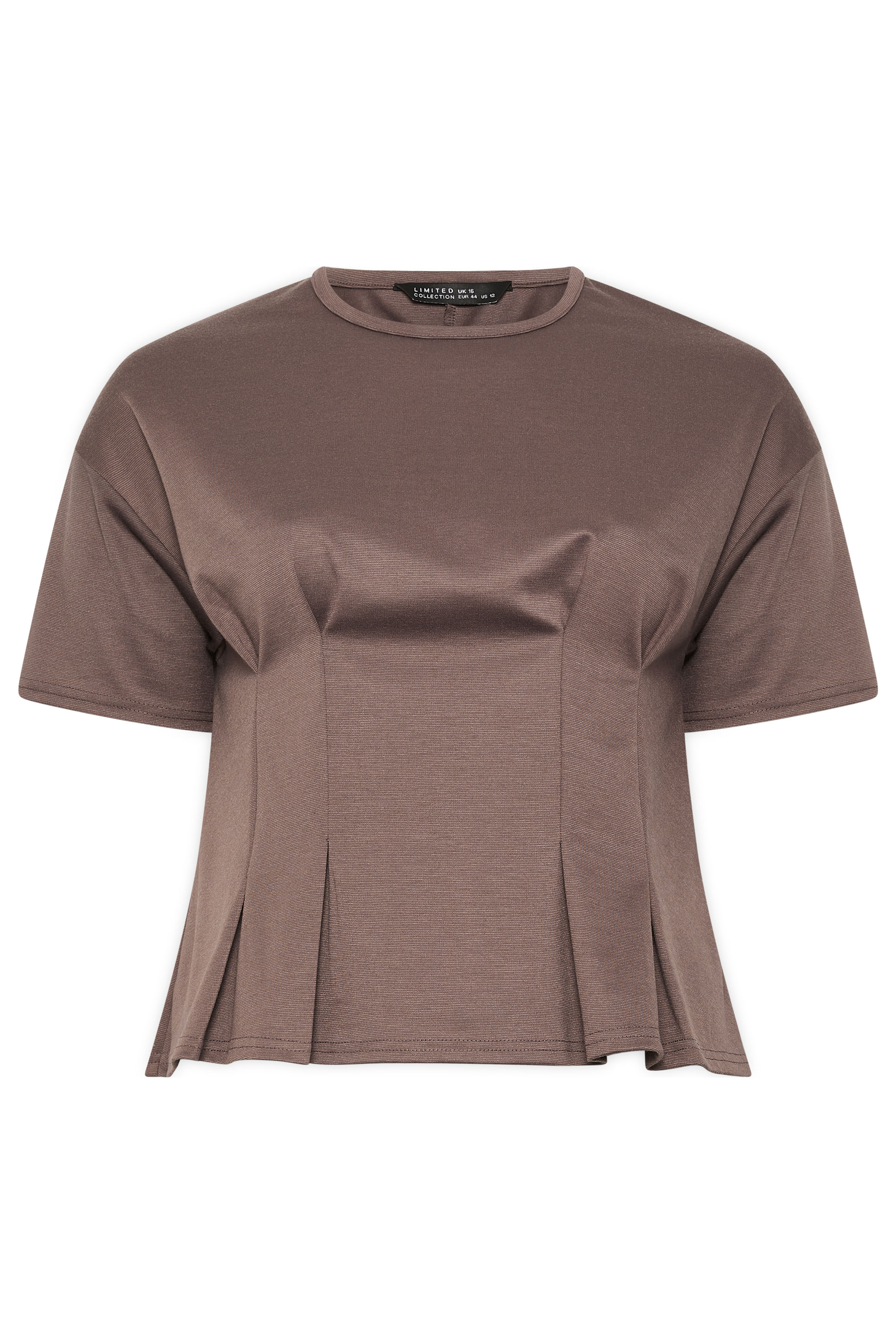 LIMITED COLLECTION Plus Size Mocha Brown Cinched Waist T-Shirt | Yours Clothing 6