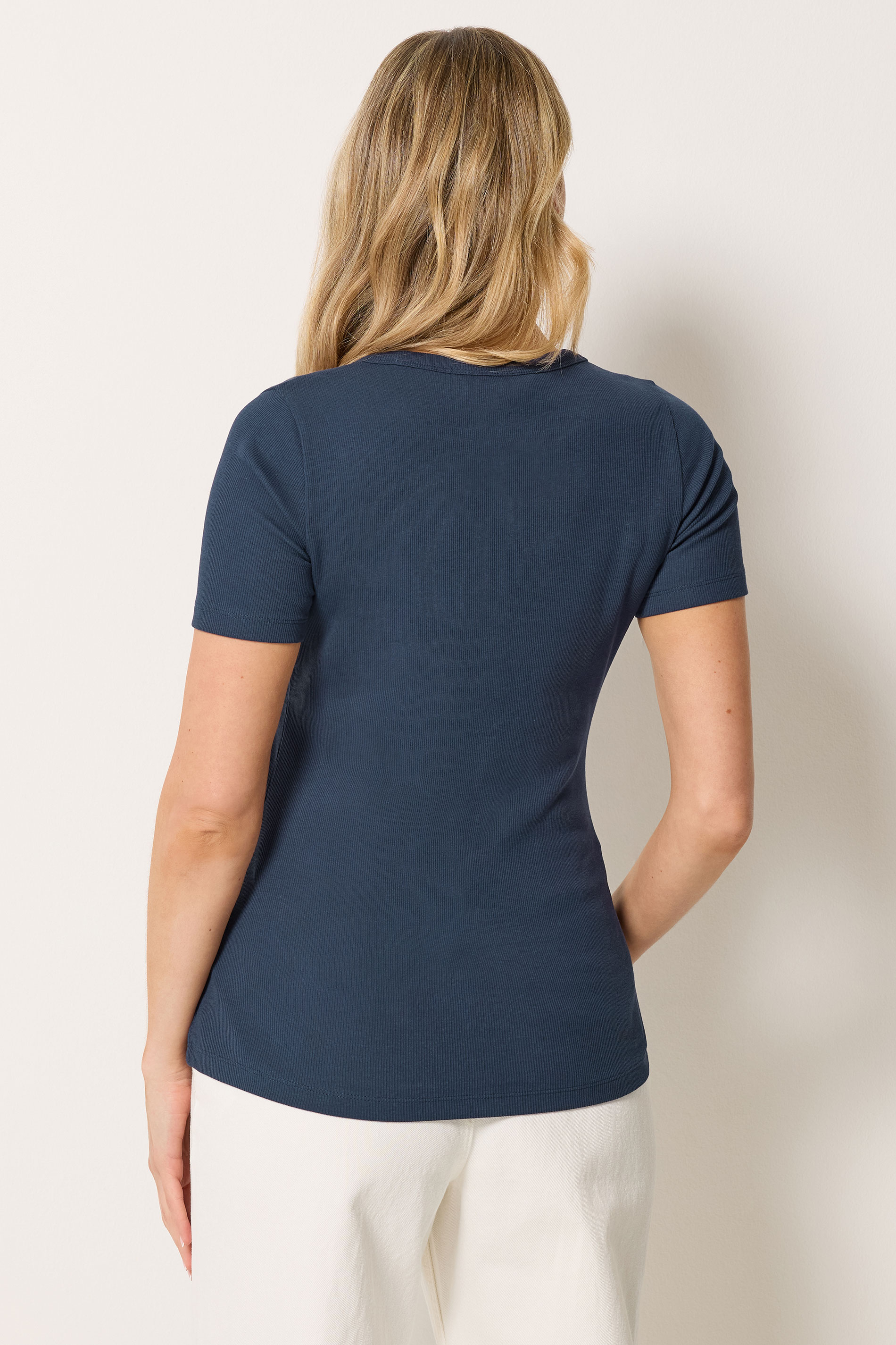 LTS Tall Women's Navy Blue Button T-Shirt | Long Tall Sally 2