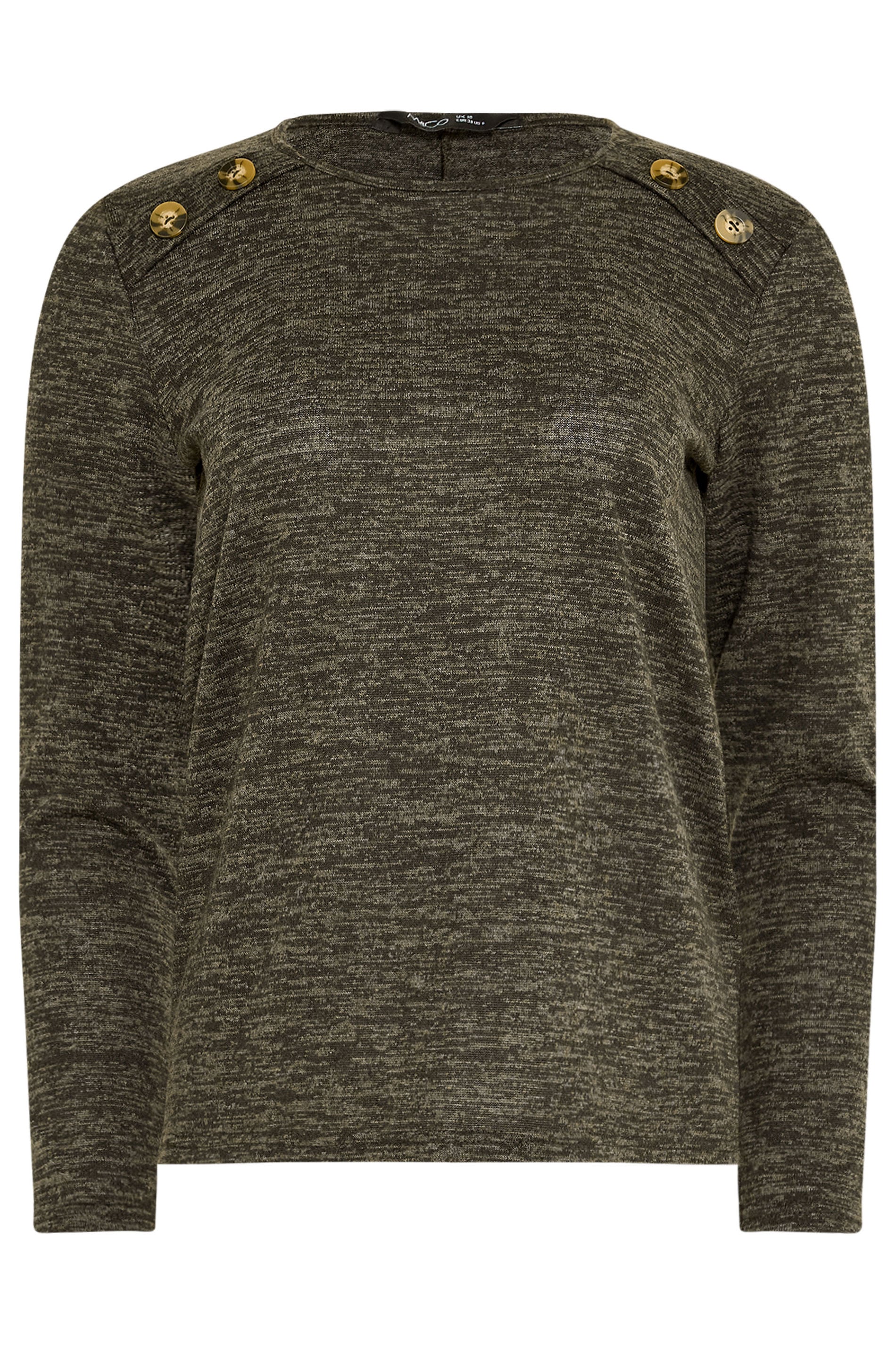 M&Co Brown Button Detail Long Sleeve Tunic Top | M&Co 5