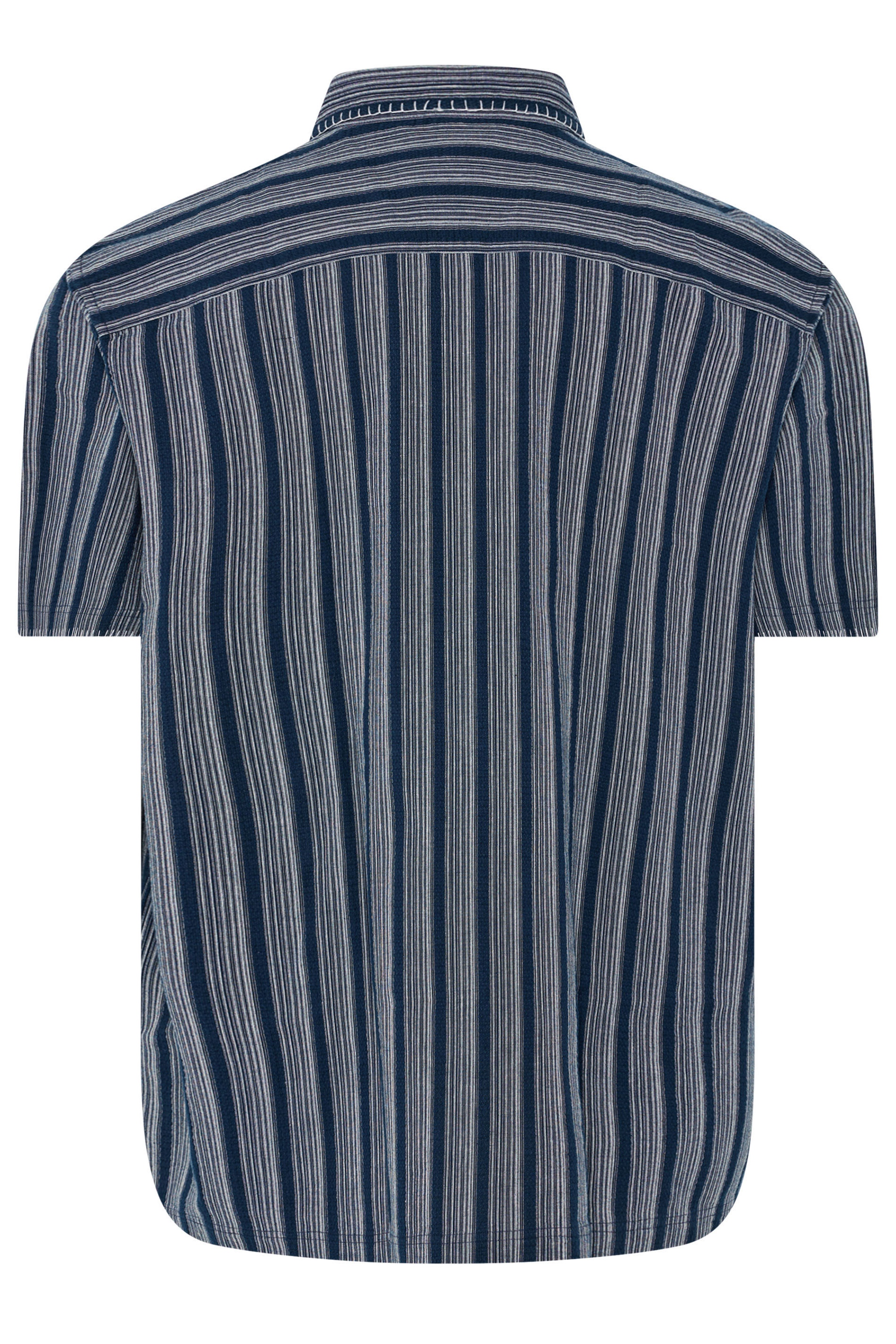 BadRhino Big & Tall Navy Blue & White Stripe Shirt | BadRhino 8