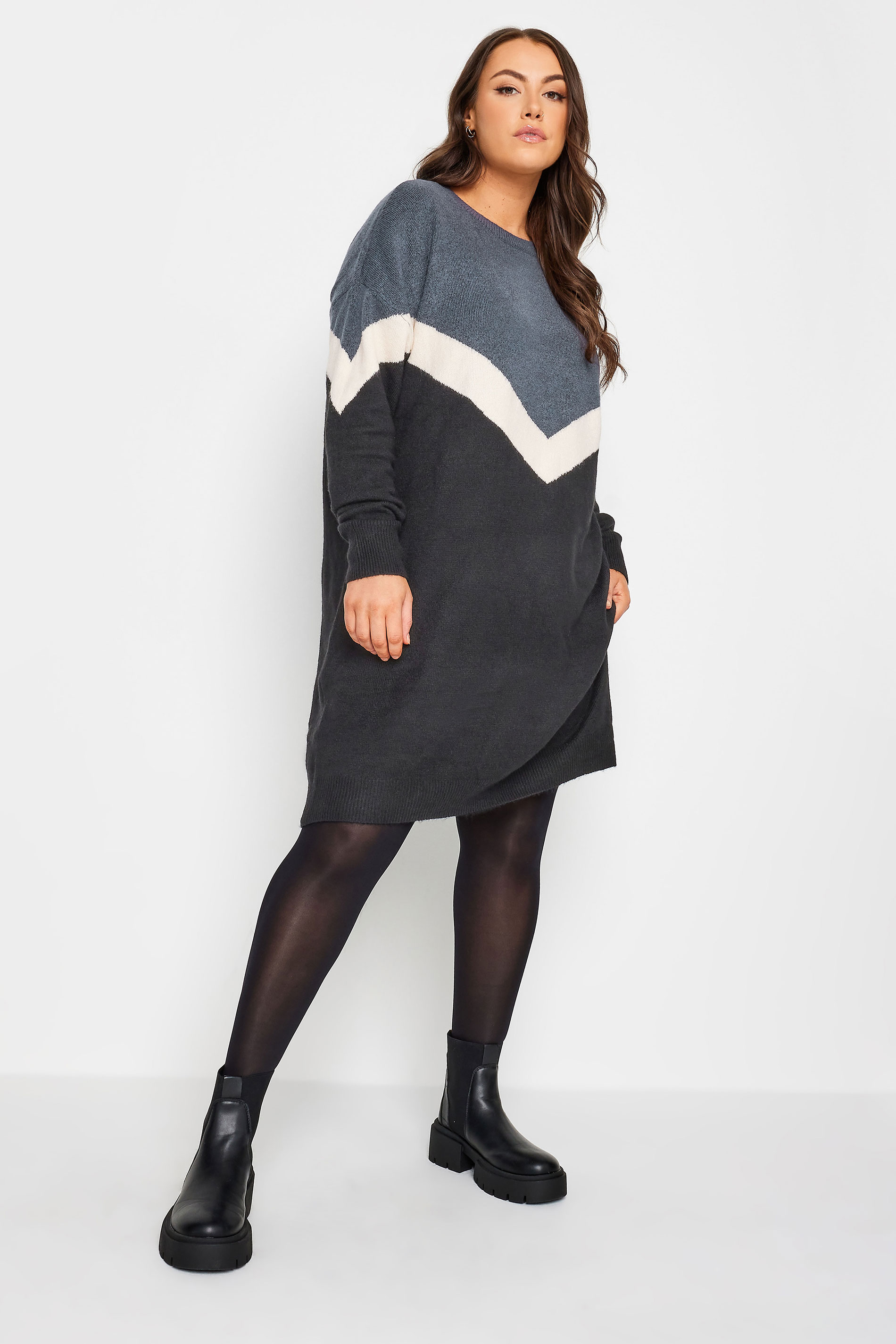 YOURS FOR GOOD Plus Size Blue Oversized Recycled Jumper | Yours Clothing 2