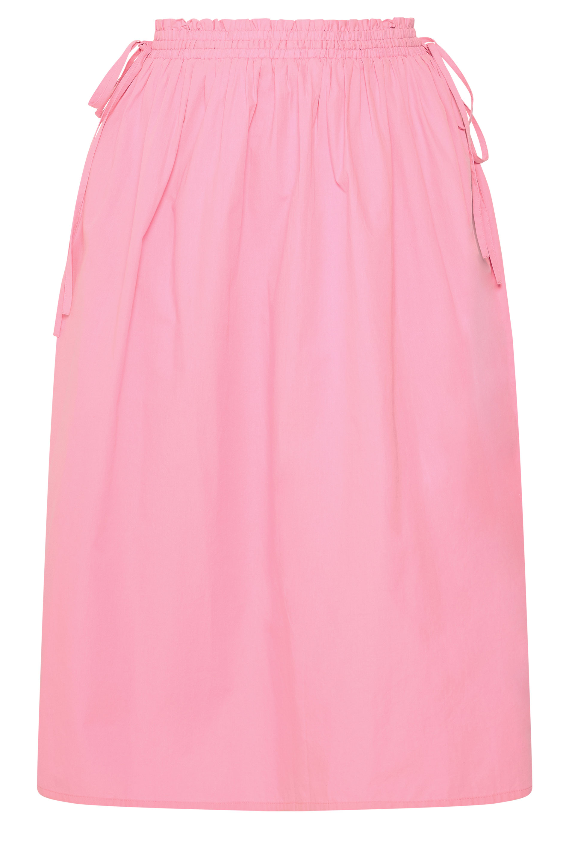 YOURS Plus Size Pink Poplin Midi Skirt | Yours Clothing 5