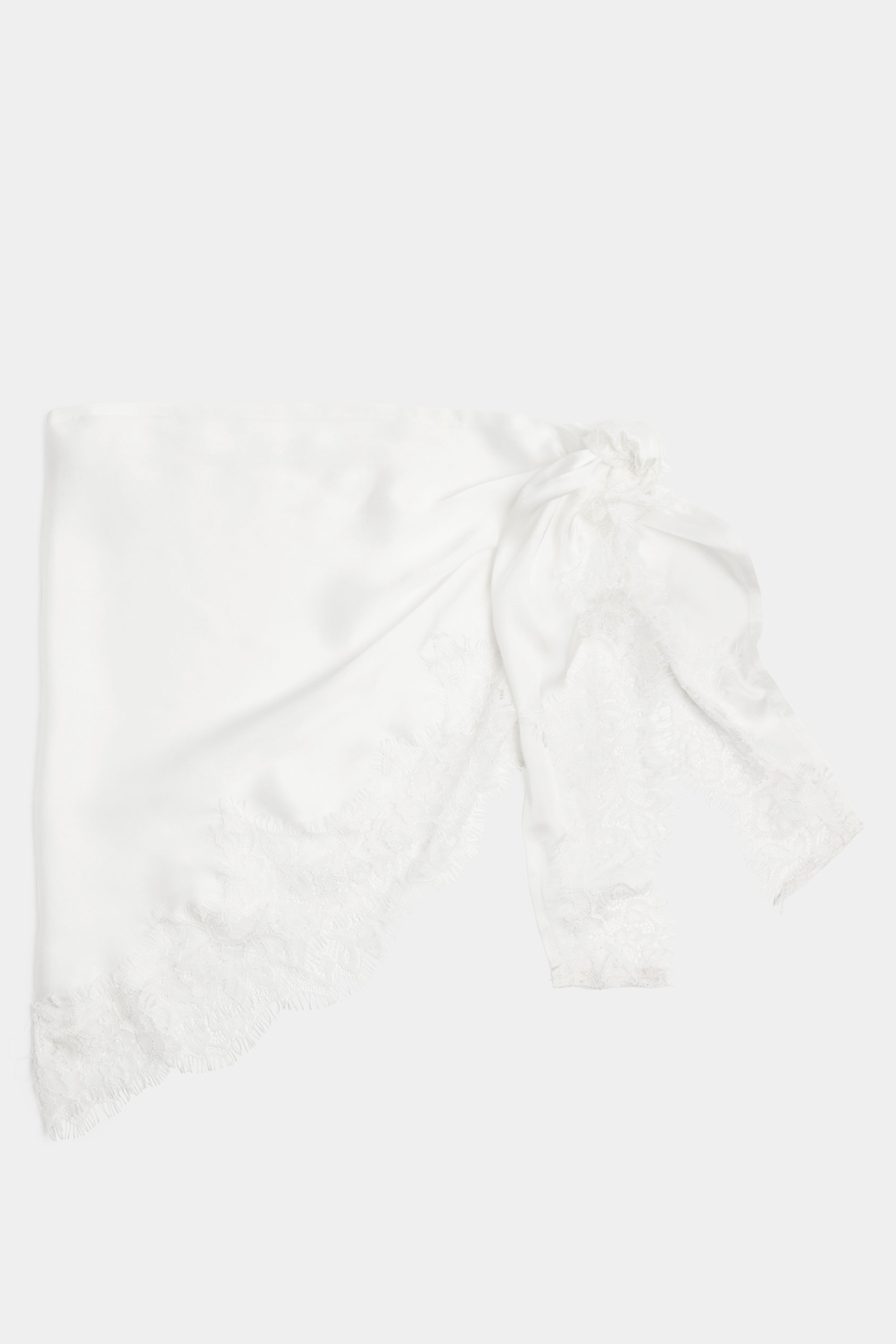 YOURS Plus Size White Lace Satin Scarf | Yours Clothing 2