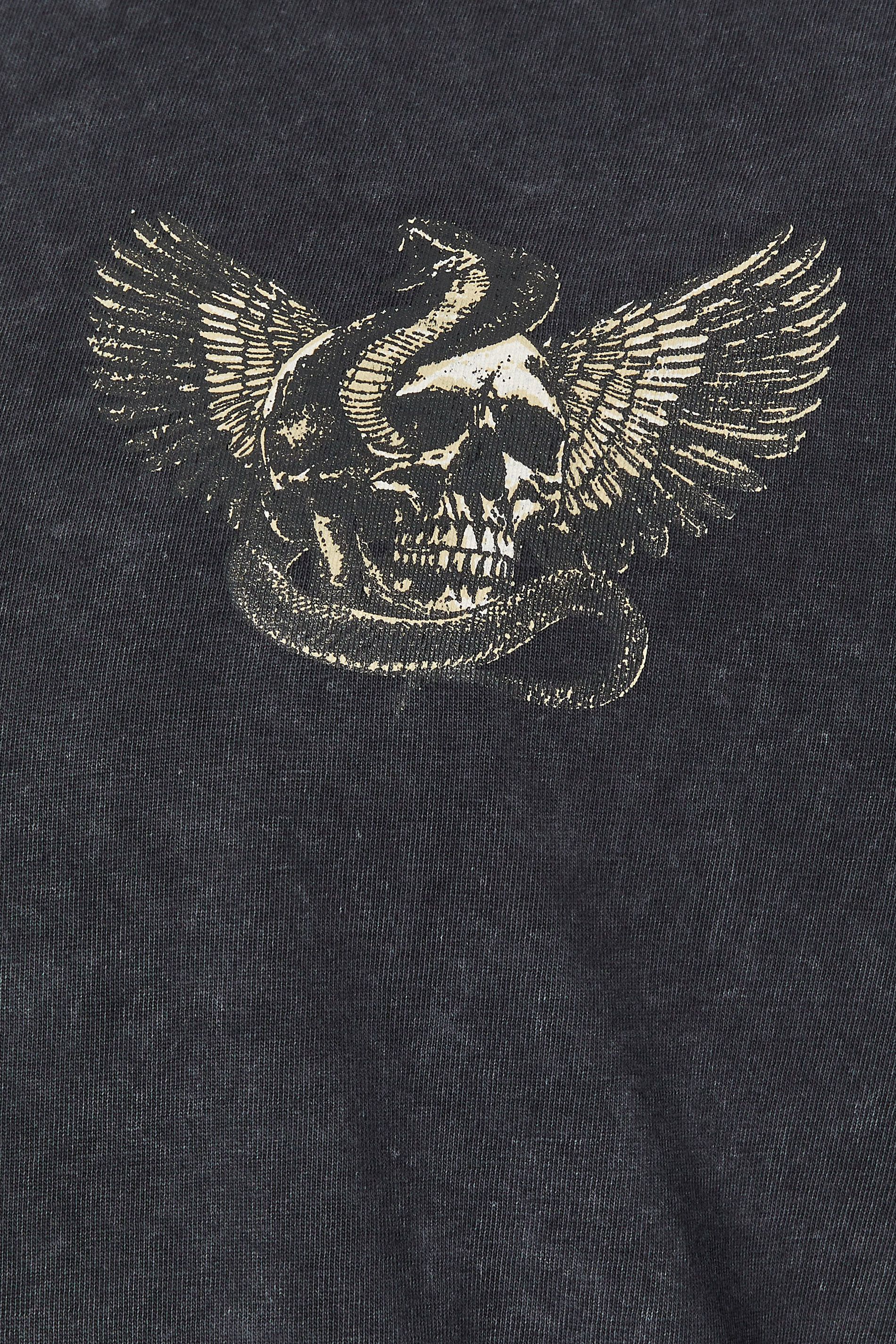 BadRhino Big & Tall Grey Extra Long Snake & Skull Graphic Acid Wash T-Shirt | BadRhino 8