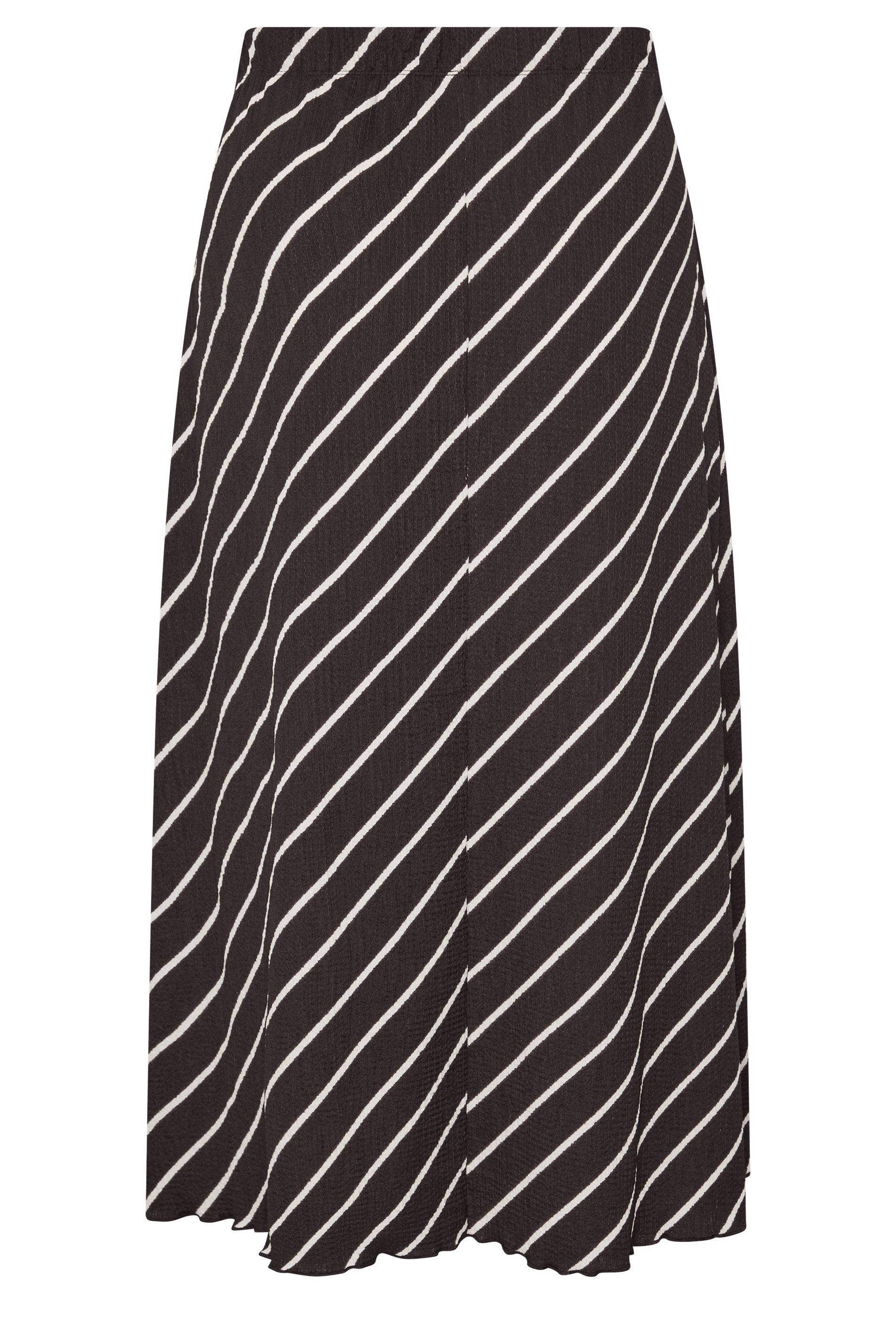 YOURS Plus Size Chocolate Brown Stripe Maxi Skirt | Yours Clothing 5