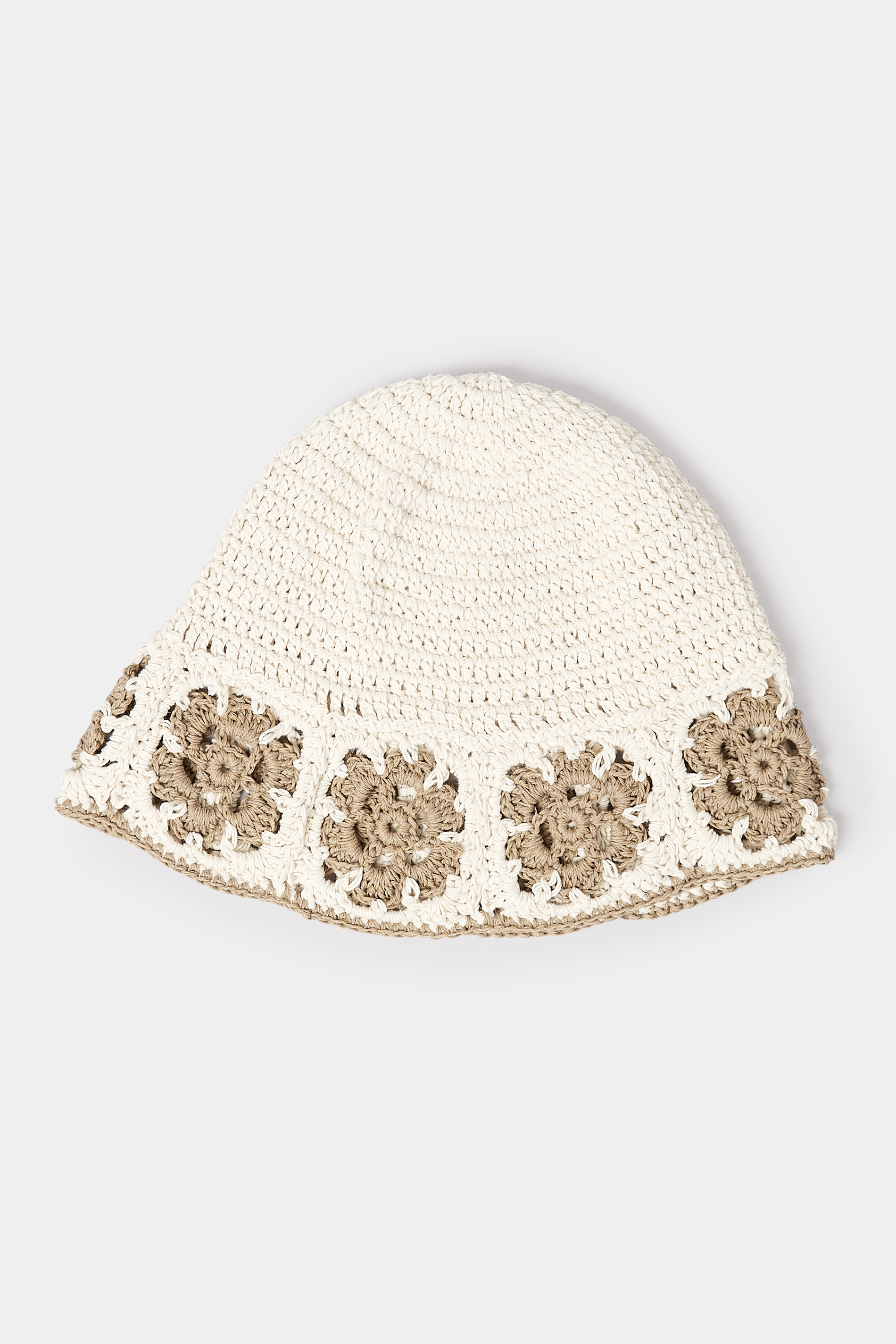 White Crochet Contrast Edge Bucket Hat | Yours Clothing  2
