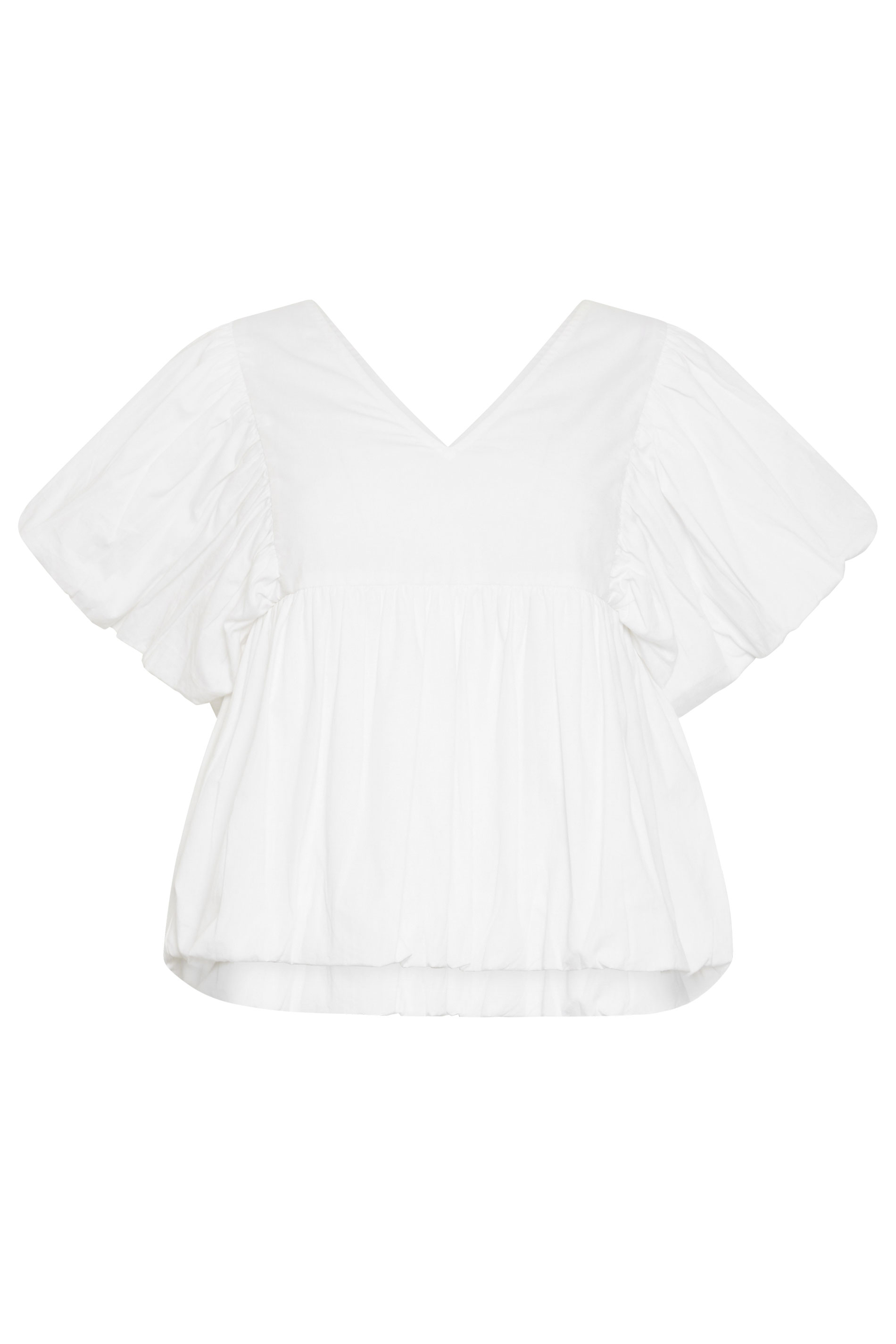 PixieGirl Petite Women's White Cotton Puff Sleeve Top | PixieGirl 5