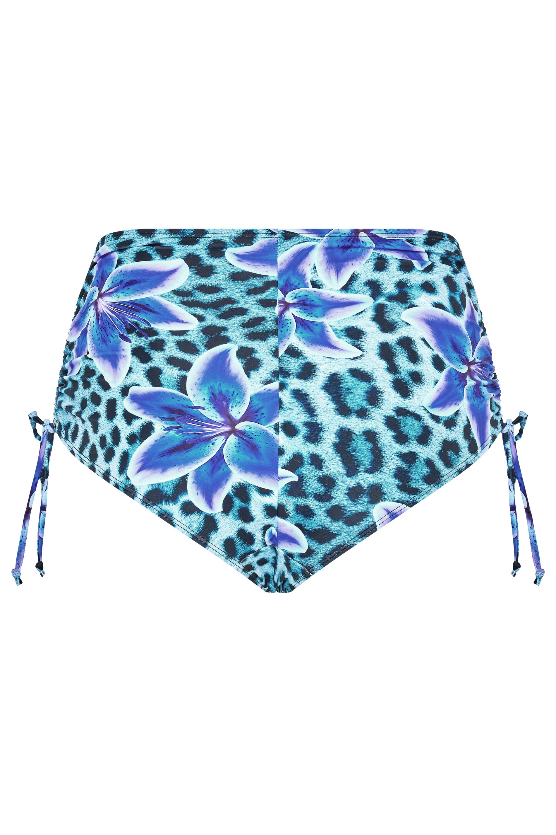 YOURS Plus Size Blue Animal High Waist Tummy Control Bikini Briefs | Yours Clothing 6