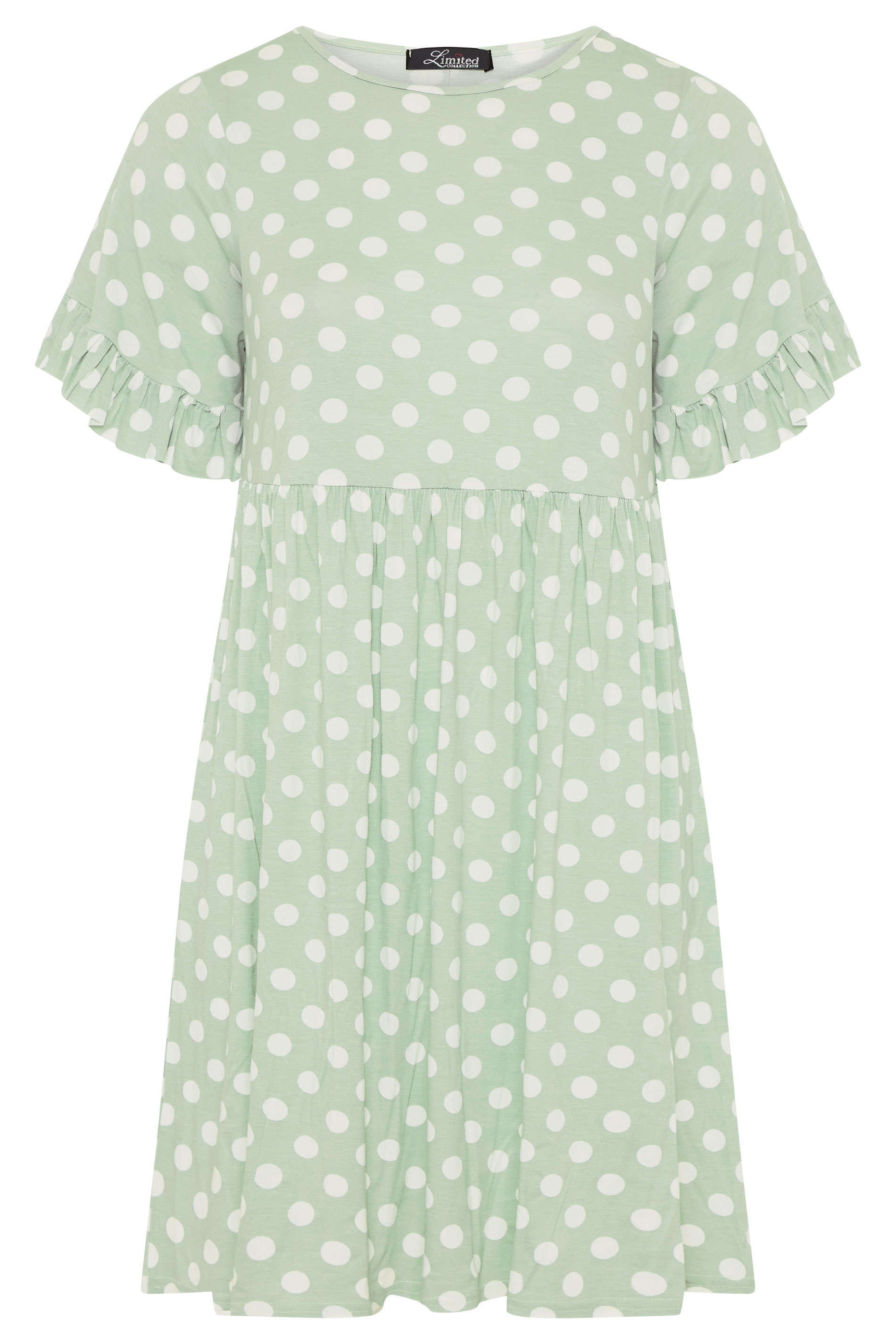 LIMITED COLLECTION Sage Green Spot Dress | Yours Clothing