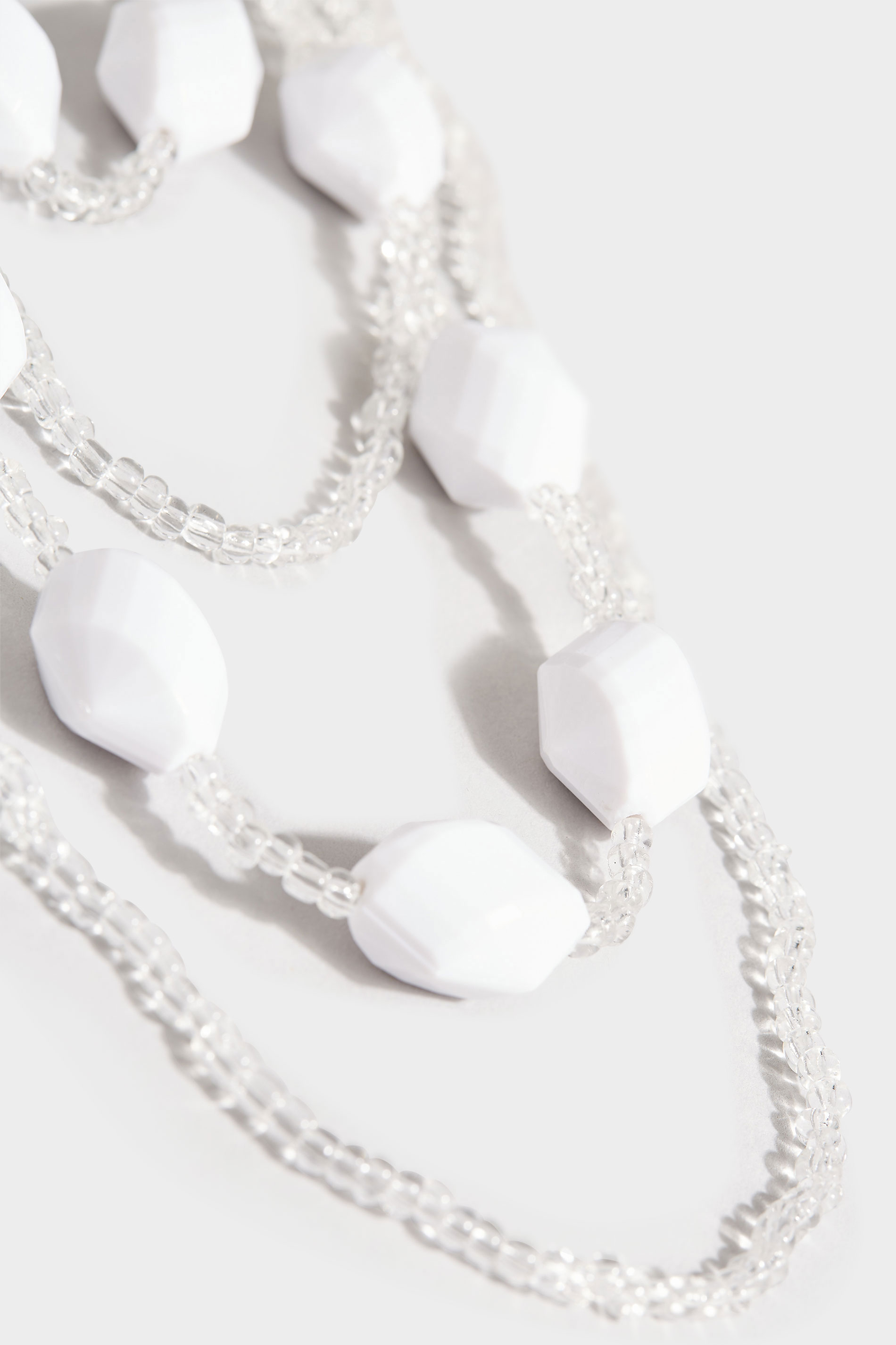 White Beaded Layered Necklace | Yours Clothing 2