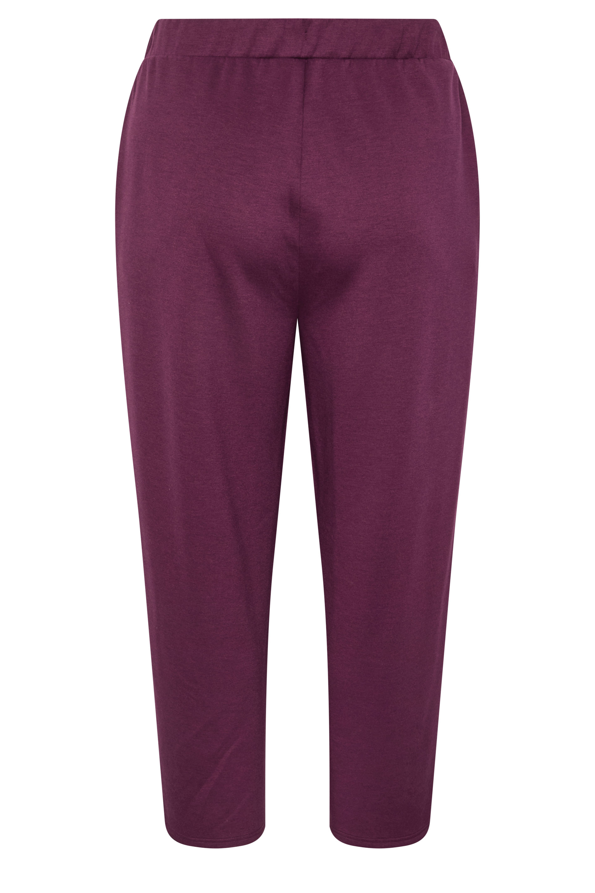 EVANS Plus Size Berry Red Luxe Wide Leg Joggers | Evans 2
