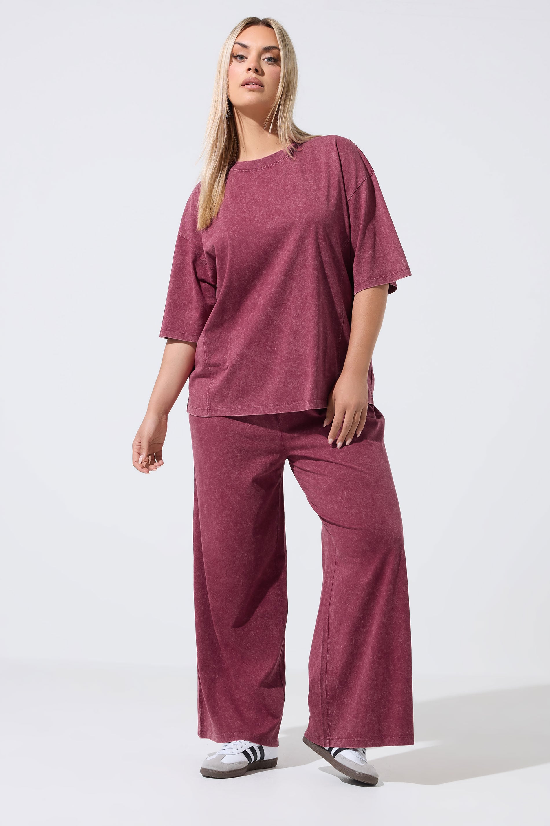 LIMITED COLLECTION Plus Size Red Acid Wash Seam Detail Top | Yours Clothing 1