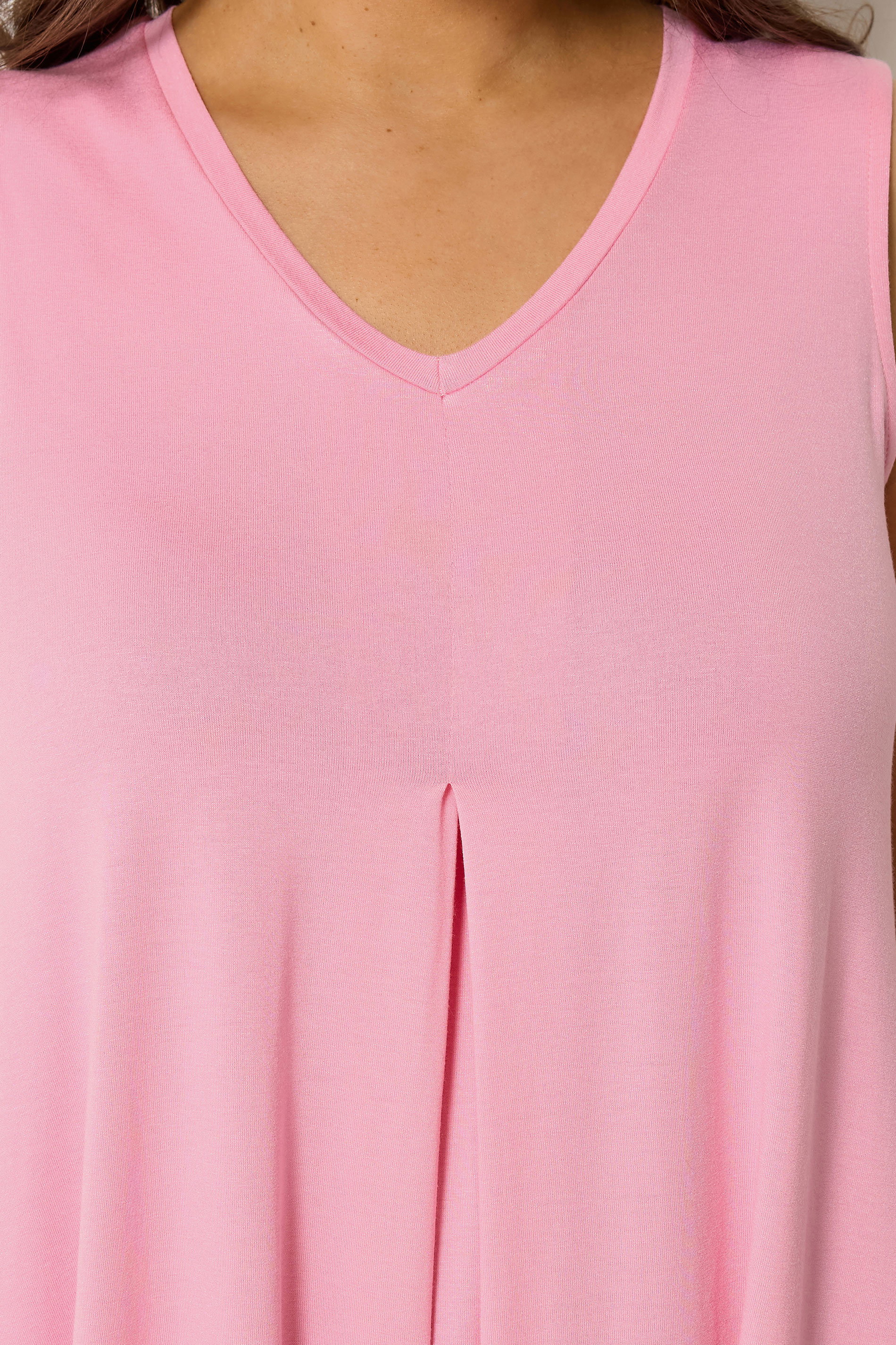 YOURS Plus Size Bright Pink Pleat Front Vest Top | Yours Clothing 4