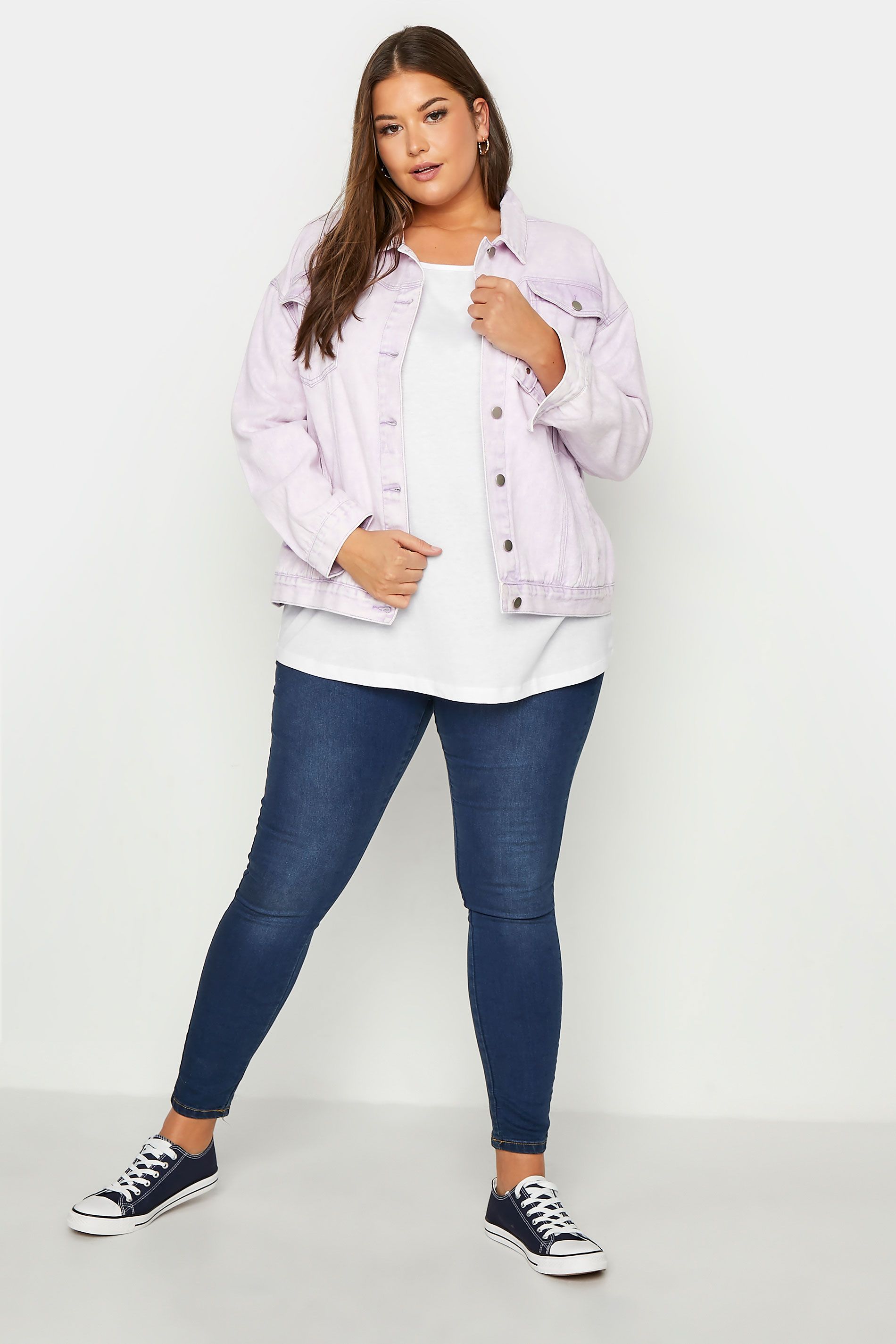 Grande taille  Tops Grande taille  Tops à Manches Longues | T-Shirt Blanc Manches Longues en Jersey - RB63706