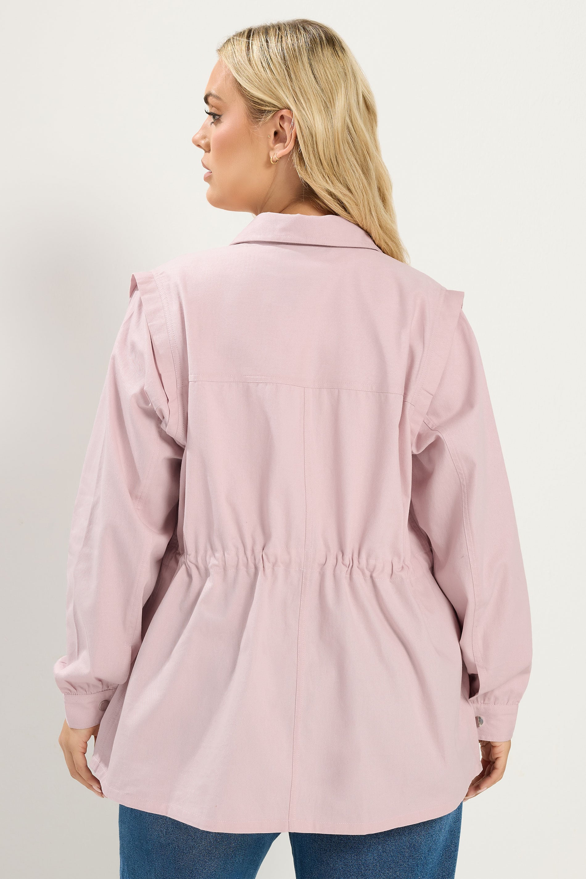 YOURS Plus Size Light Pink Carpenter Jacket | Yours Clothing 4