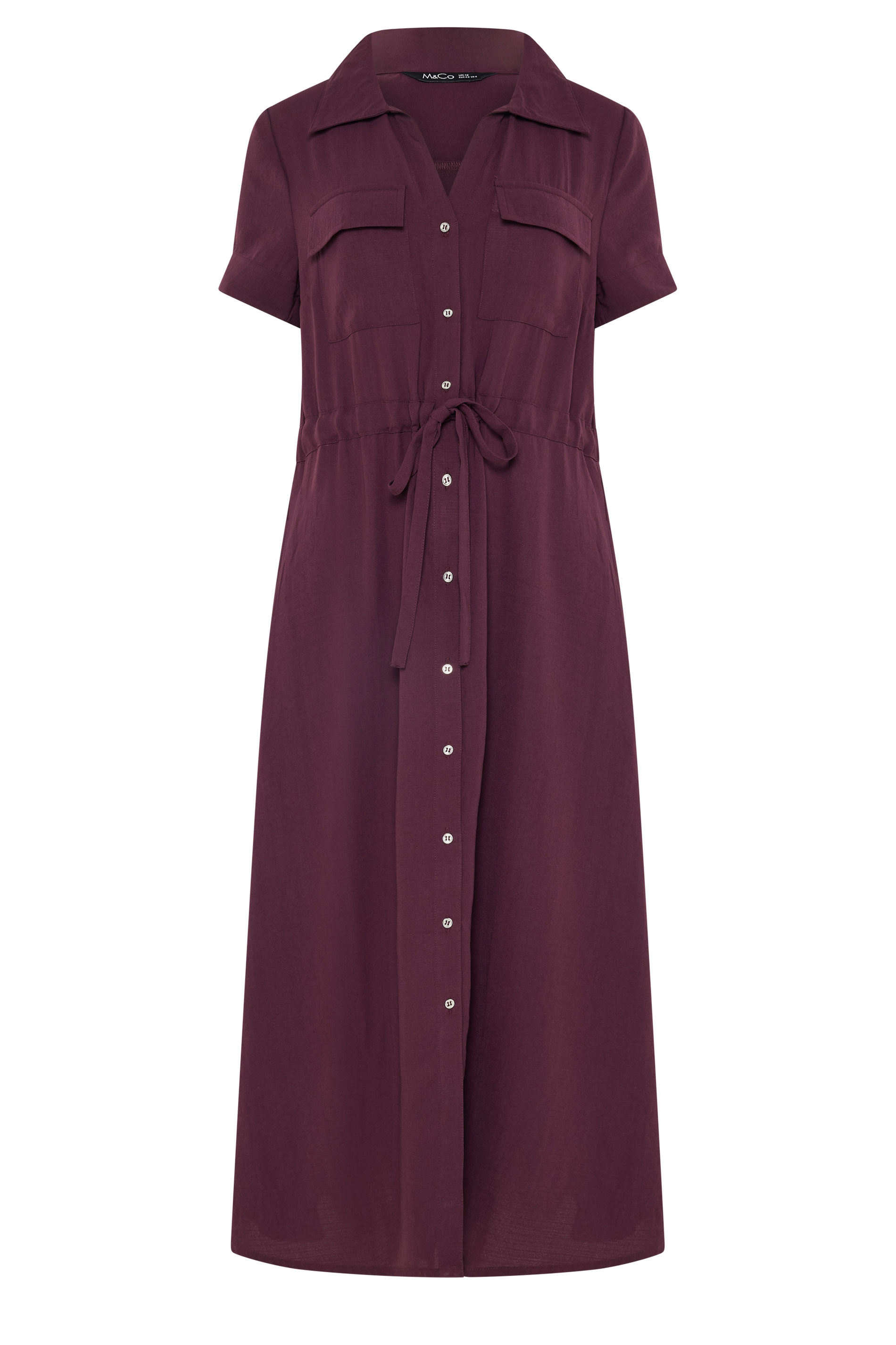 M&Co Berry Purple Utility Shirt Dress | M&Co 5