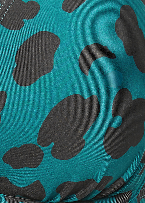 Evans Teal Blue Animal Print Bikini Top | Evans 3