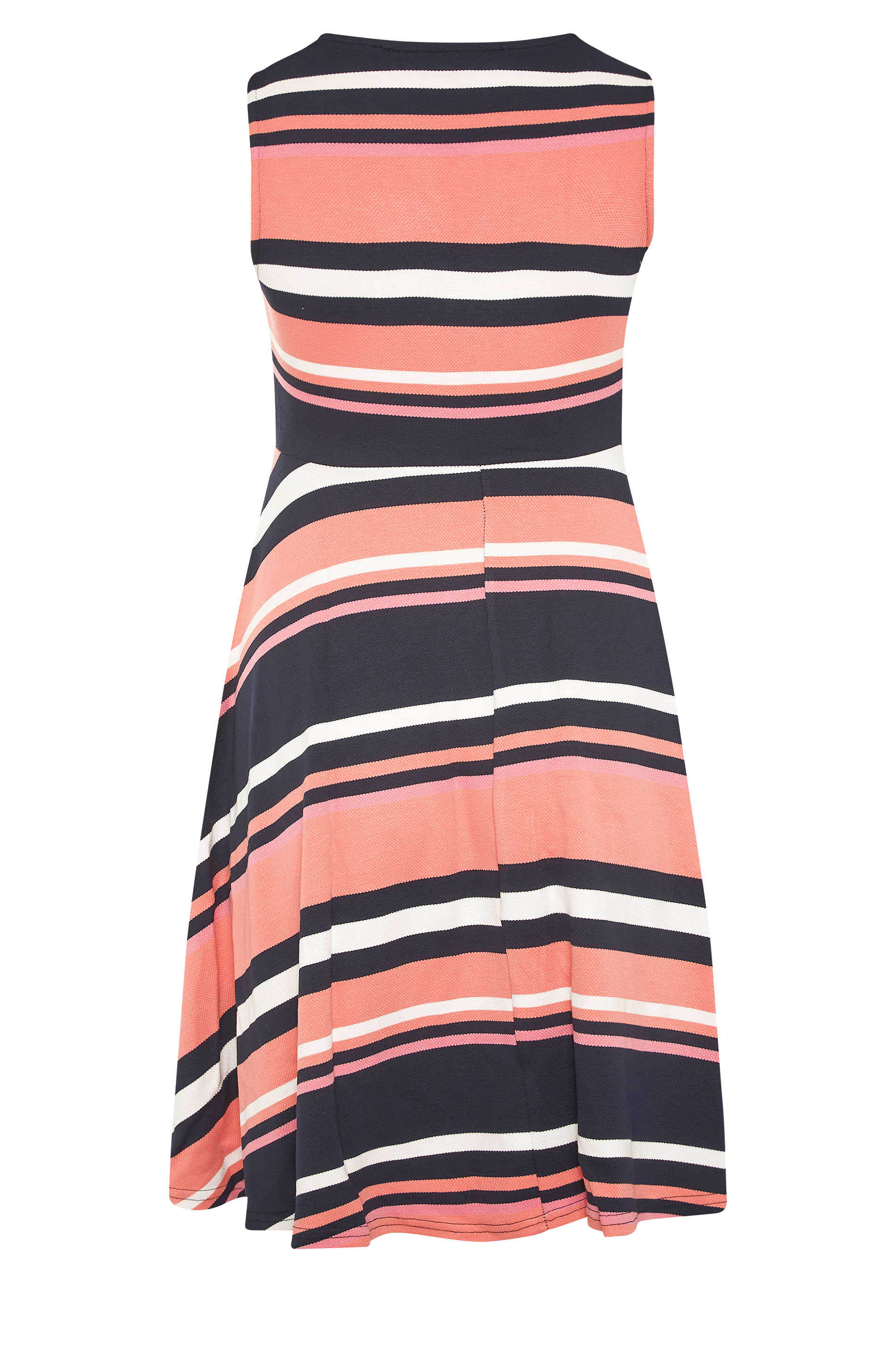 Robes Grande Taille Grande taille  Robes Patineuses | Curve Pink Stripe Wrap Skater Dress - YN77447