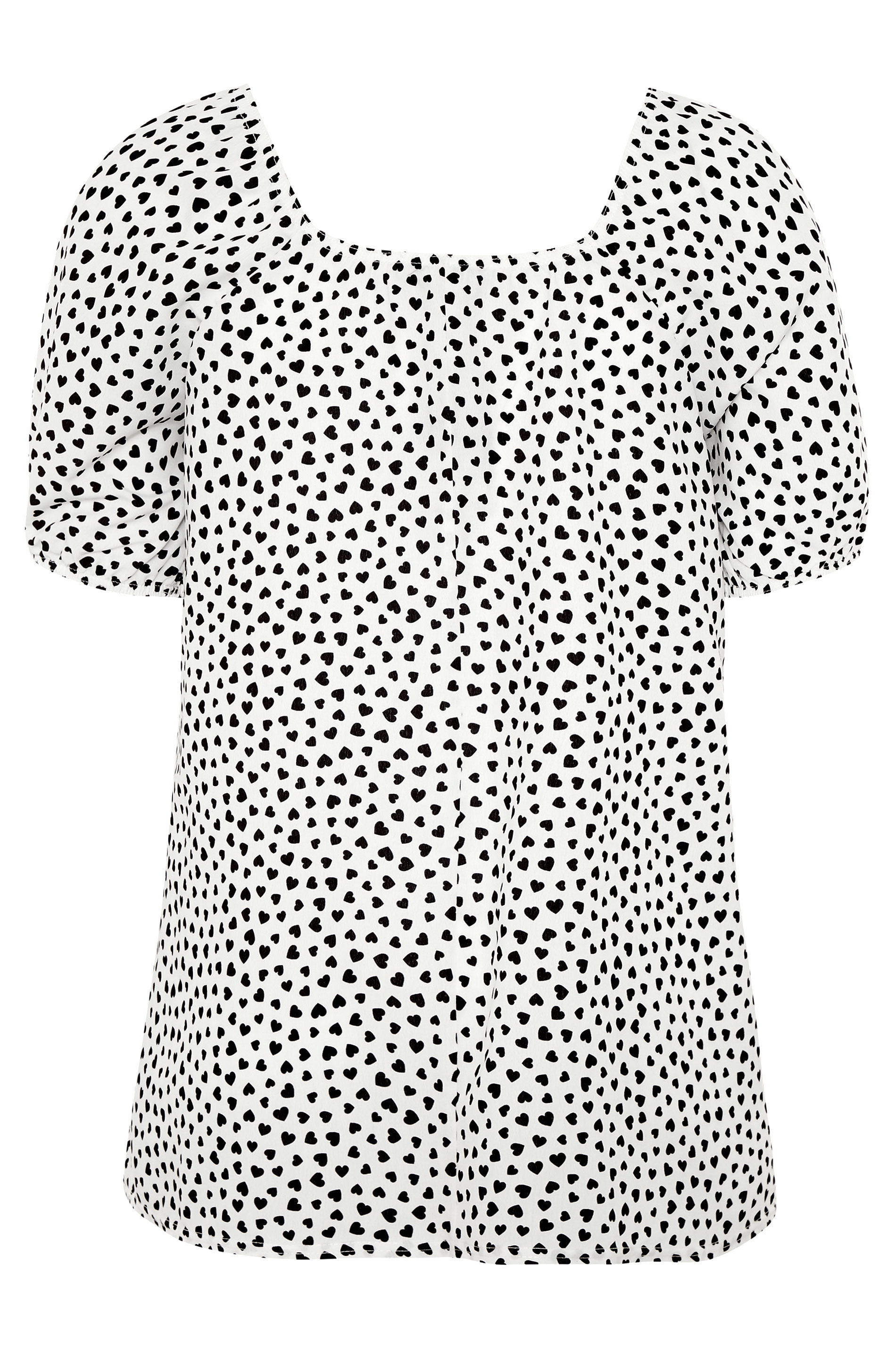 Grande taille  Tops Grande taille  Tops Casual | LIMITED COLLECTION - Top Blanc à Pois Encolure Carrée - DC94861