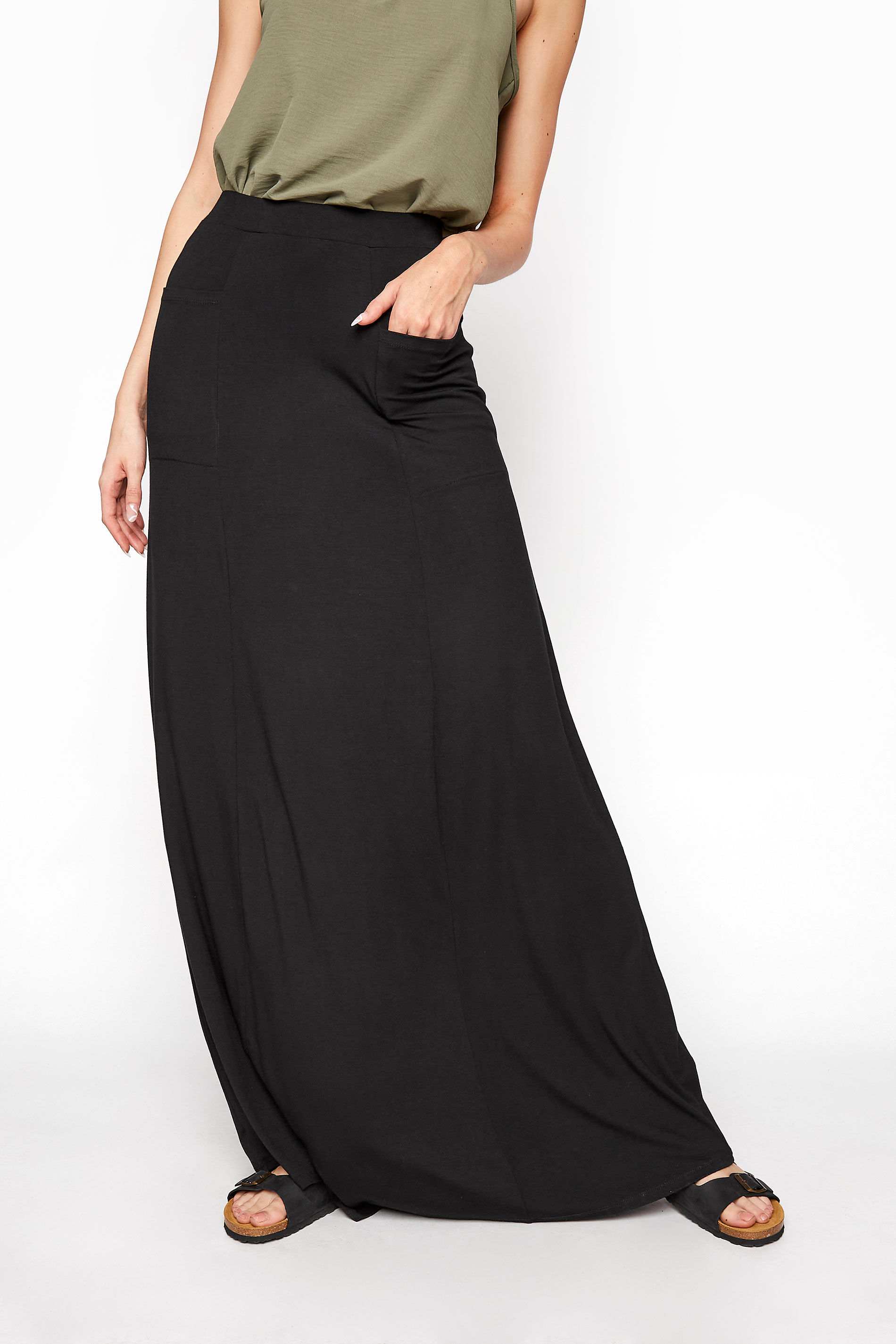 LTS Black Fit ☀ Flare Maxi Skirt | Long ...