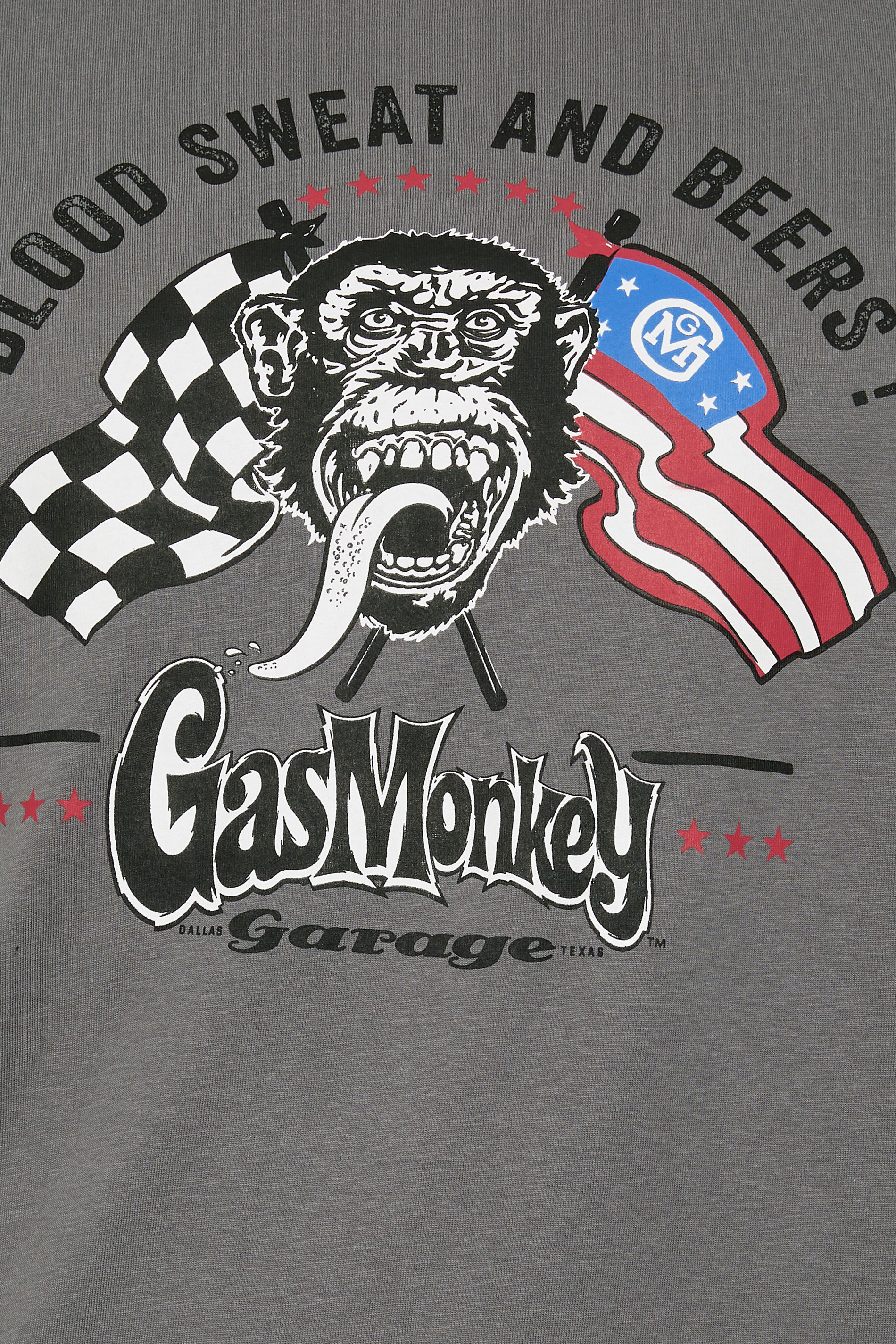 D555 Big & Tall Grey Gas Monkey Graphic Print T-Shirt | BadRhino 5
