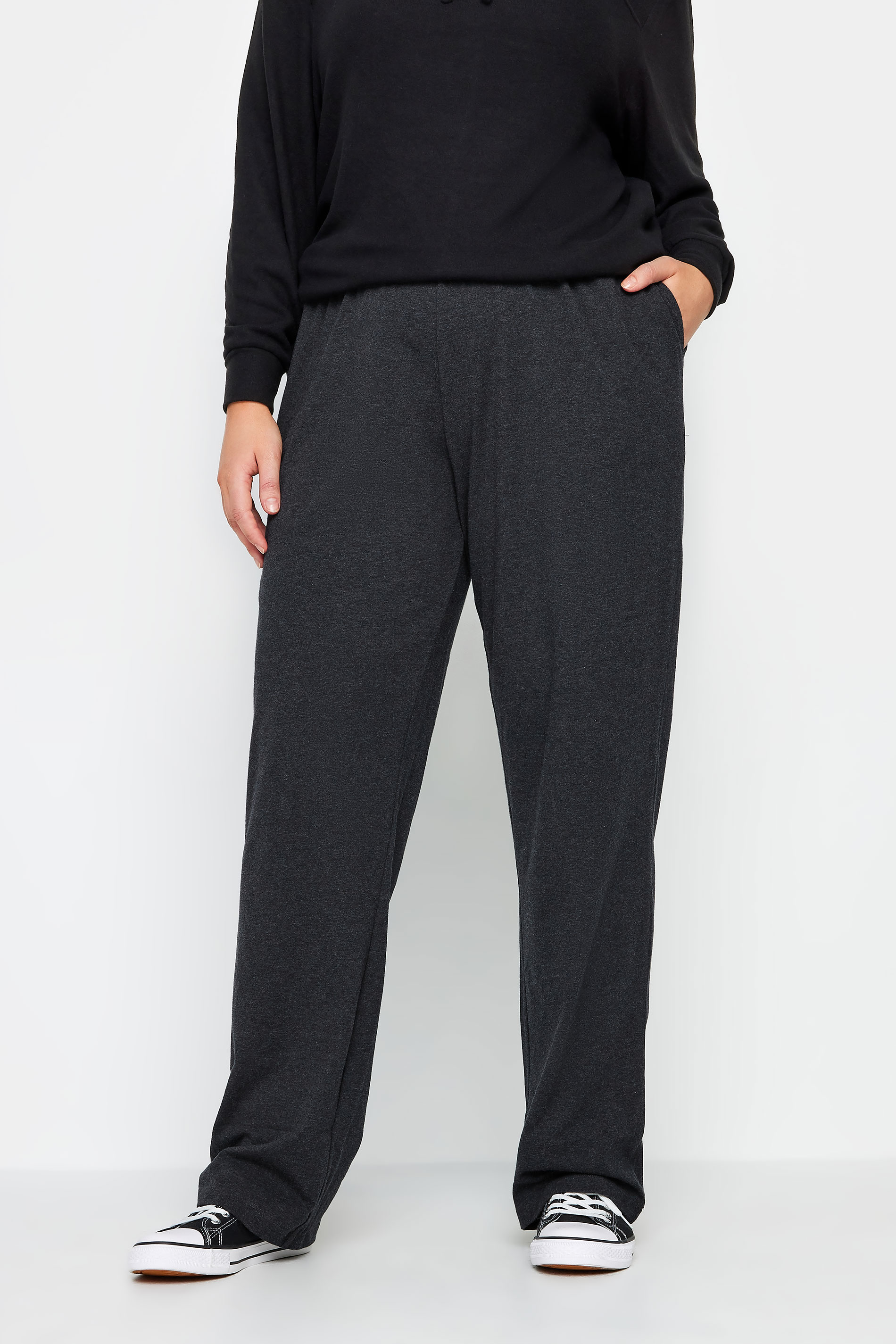 Evans Charcoal Grey Stretch Tall Joggers 1