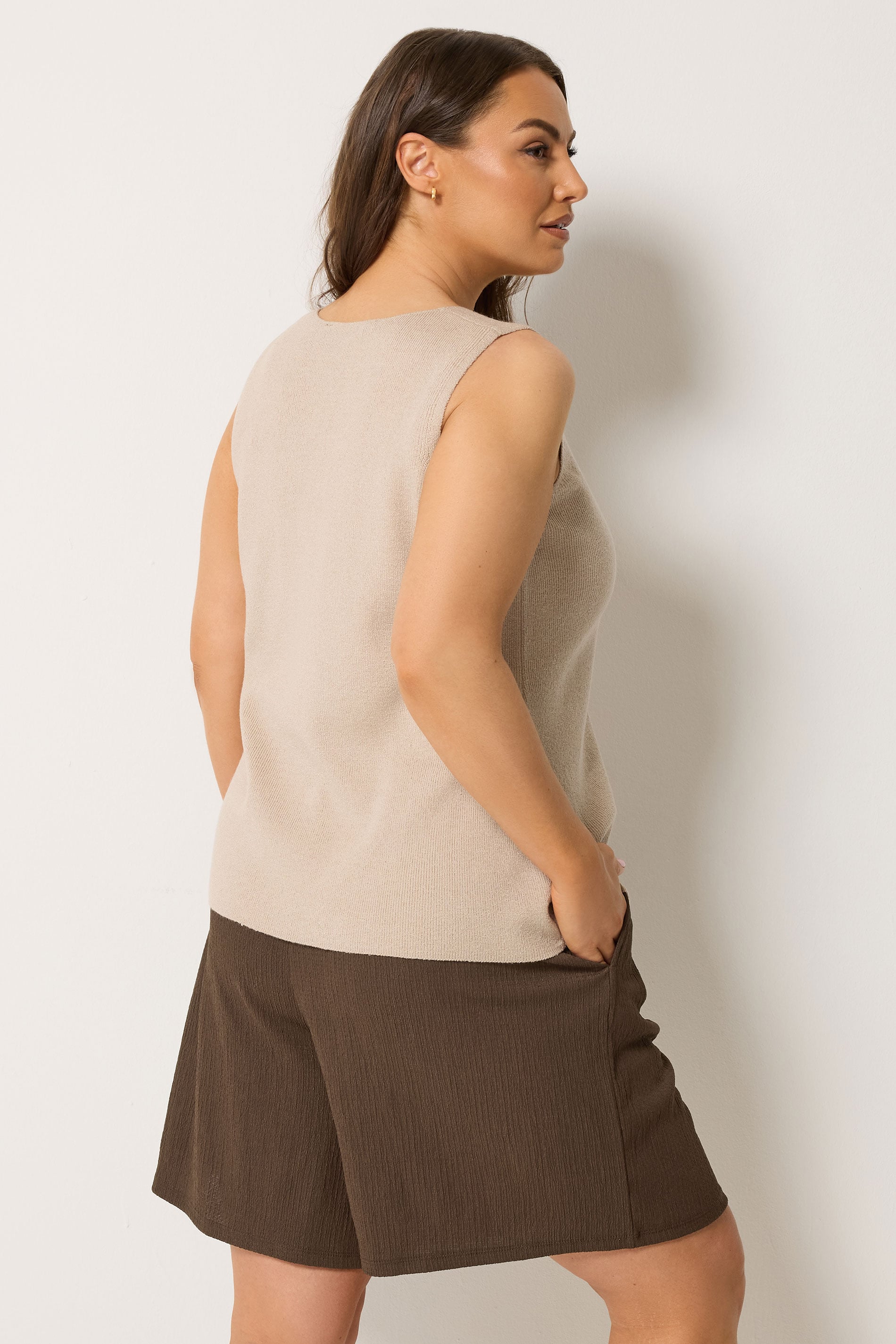 YOURSET Curve 2 PACK Black & Brown Crinkle Shorts | Yours Clothing 7