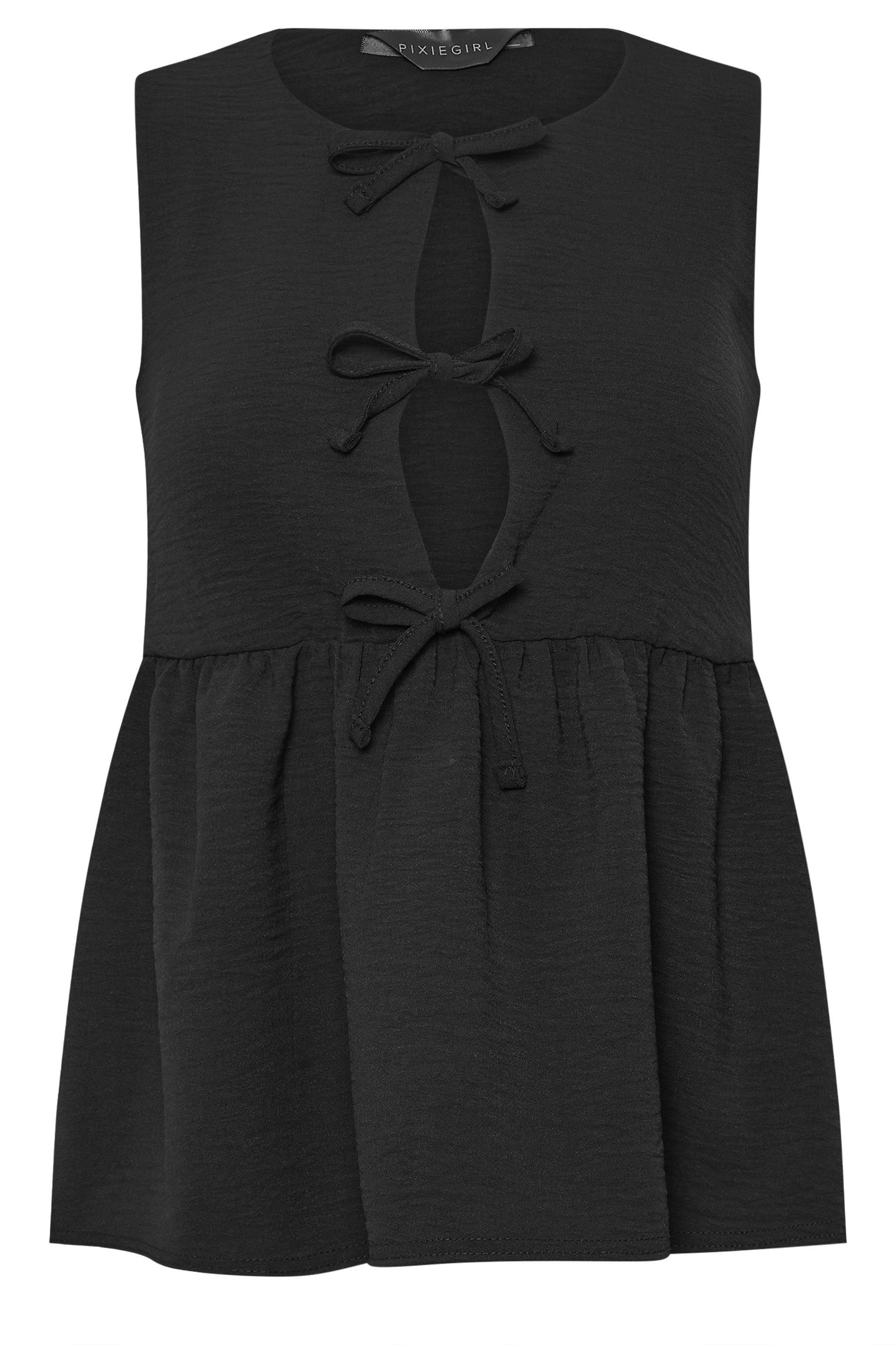 PixieGirl Black Tie Front Top | PixieGirl  6