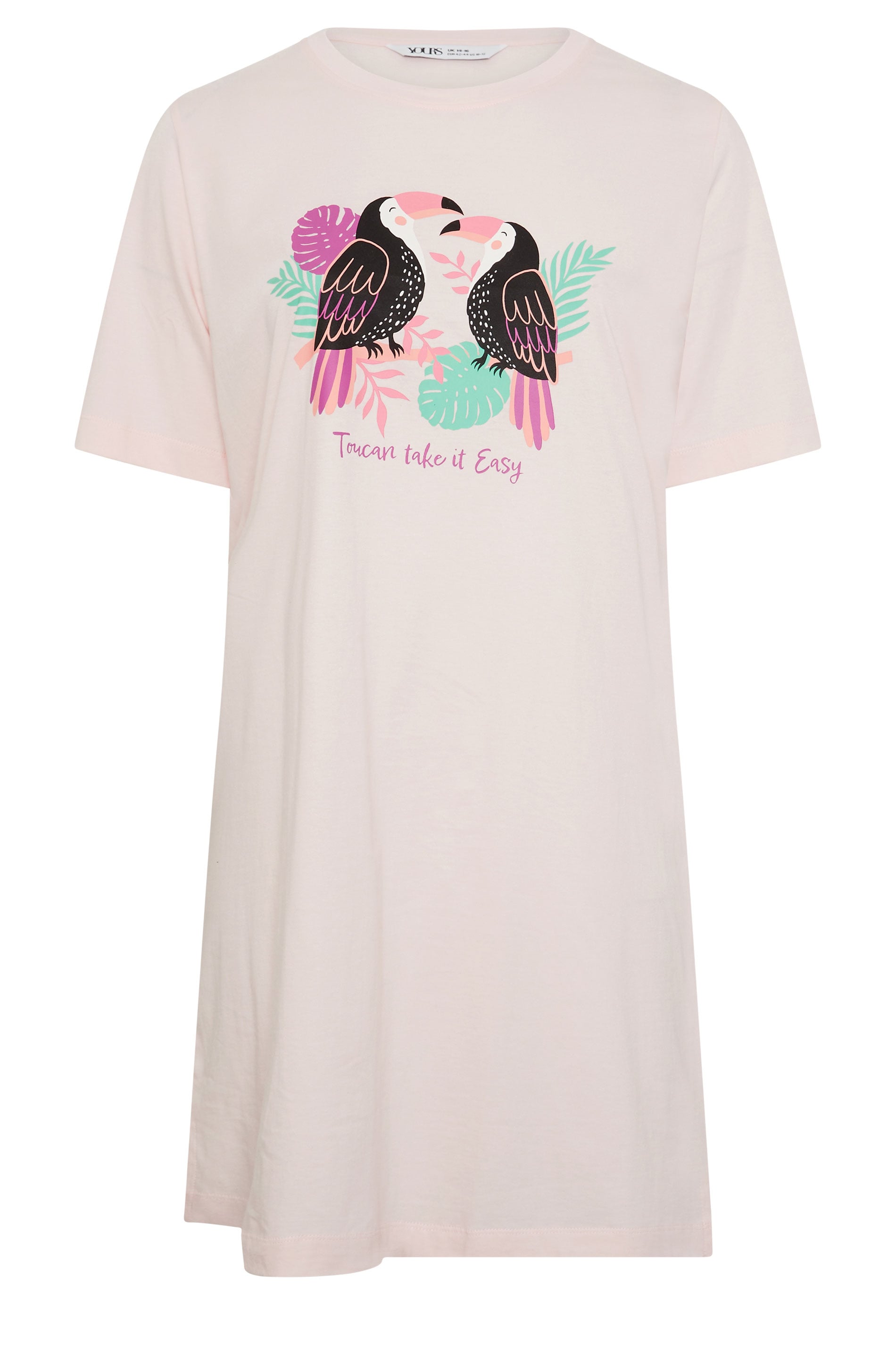 YOURS Plus Size Pink 'Toucan Take It Easy' Nightdress | Yours Clothing 5