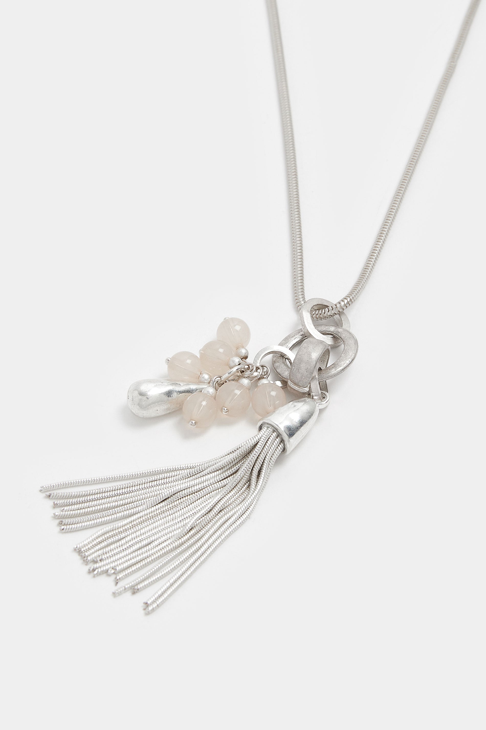 Silver Tone Long Pendant Charm Necklace | Yours Clothing 2