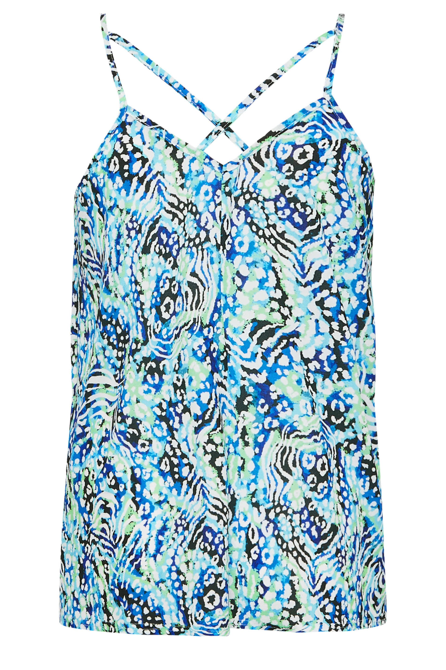 LIMITED COLLECTION Curve Plus Size Blue Mixed Print Cami Top | Yours ...
