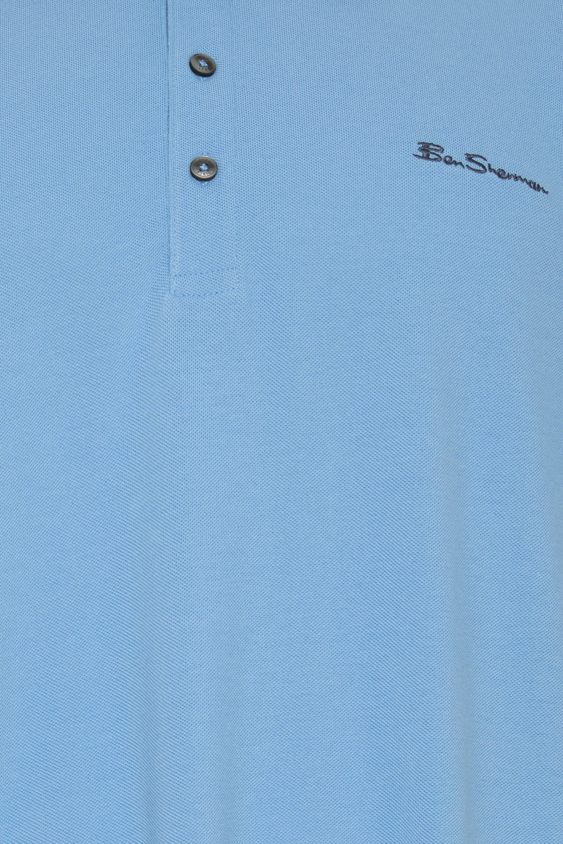 Ben Sherman Big & Tall Turquoise Blue Signature Pique Polo Shirt | BadRhino 5