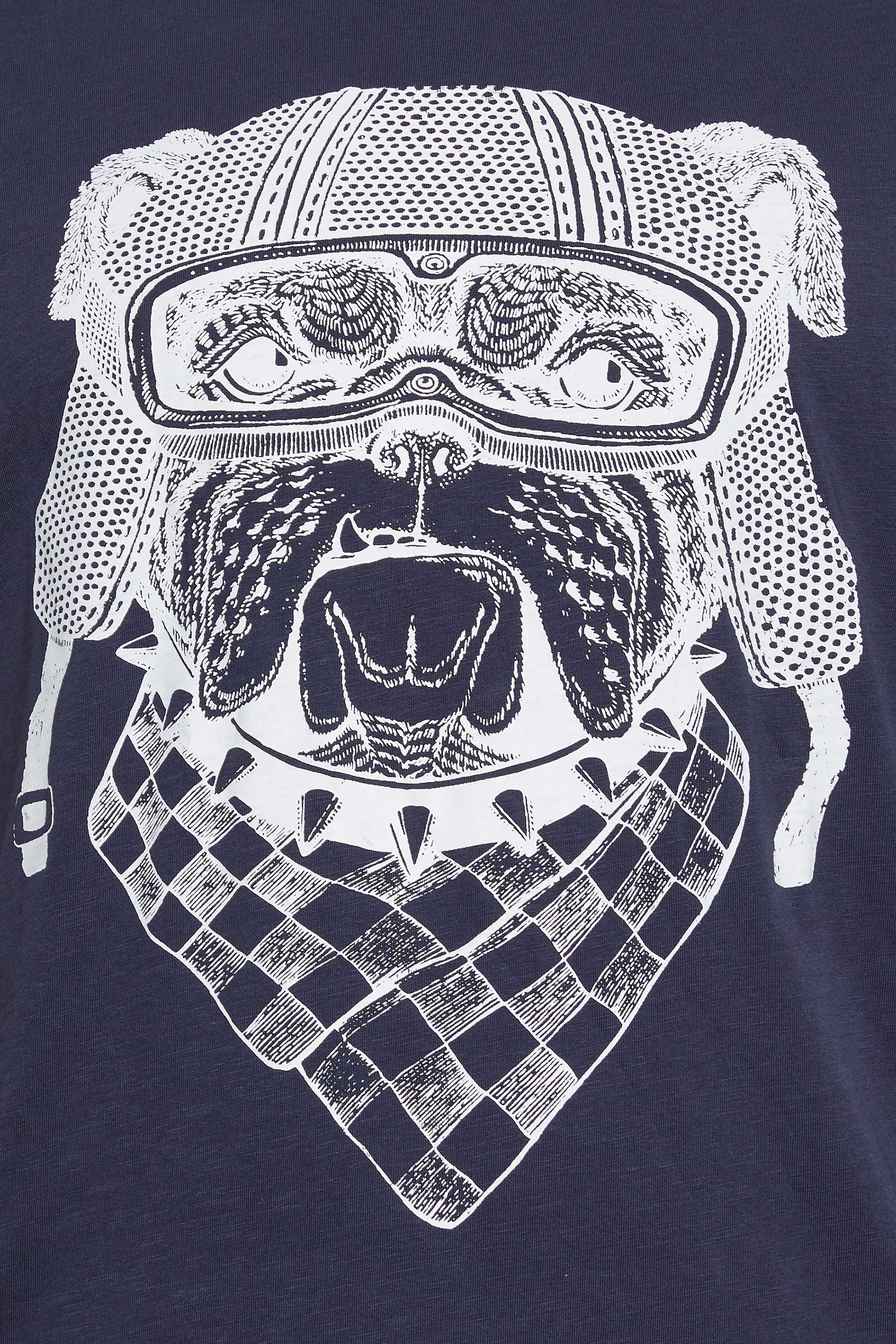 KAM Big & Tall Charcoal Grey Bulldog Print T-Shirt 3