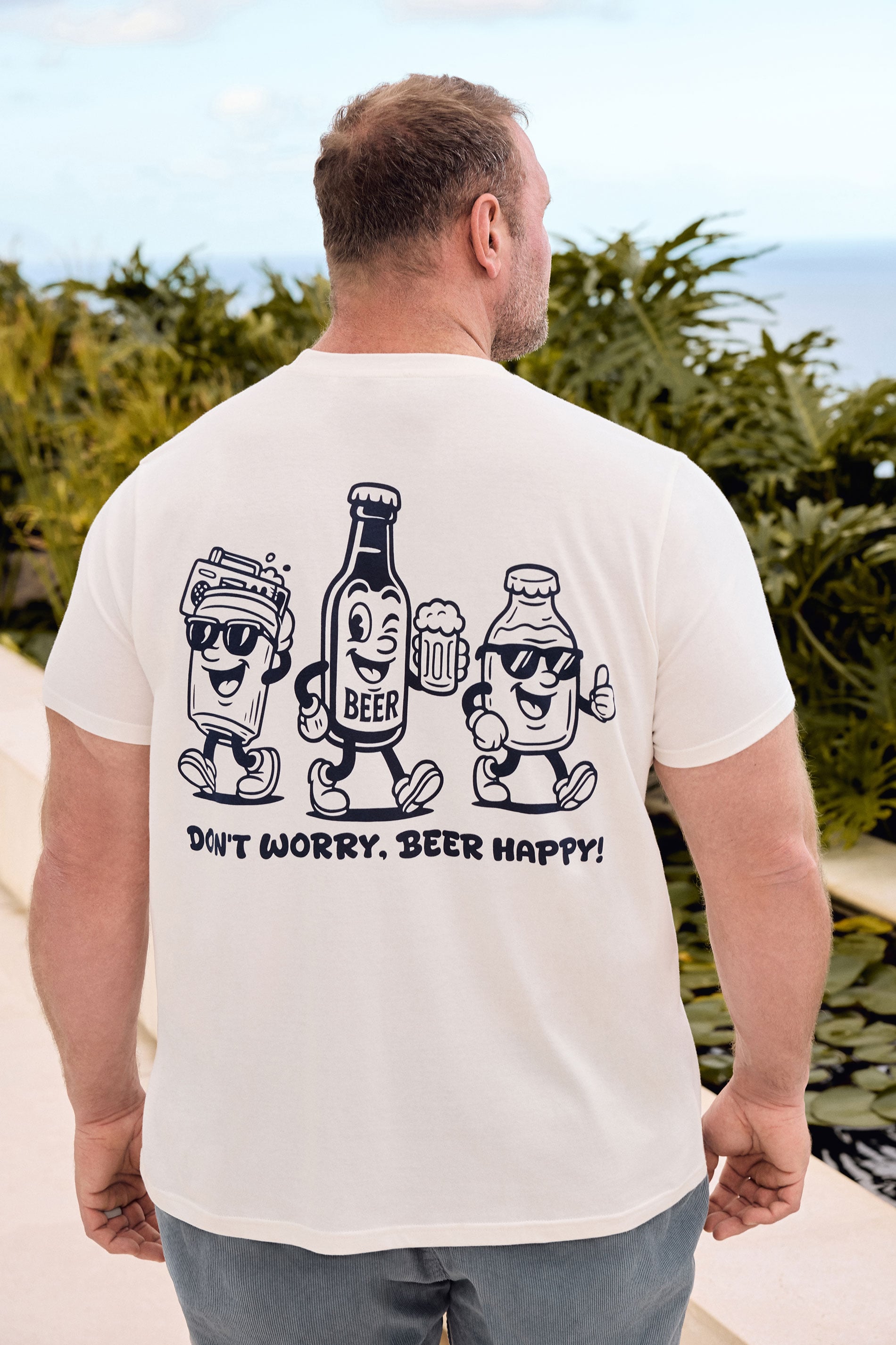 BadRhino Big & Tall Off White Beer Graphic T-Shirt | BadRhino 3