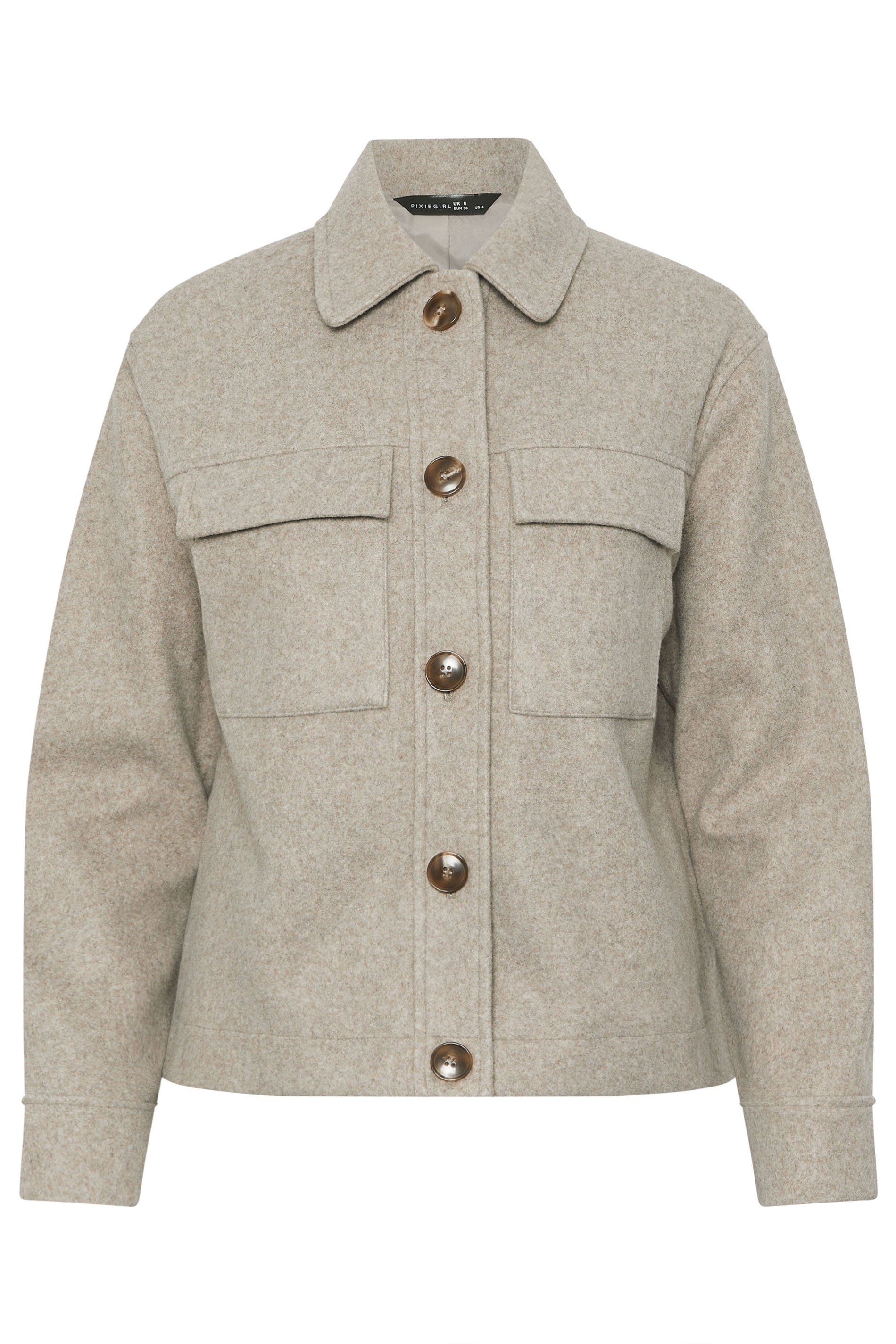PixieGirl Petite Women's Natural Brown Brushed Jacket | PixieGirl 5