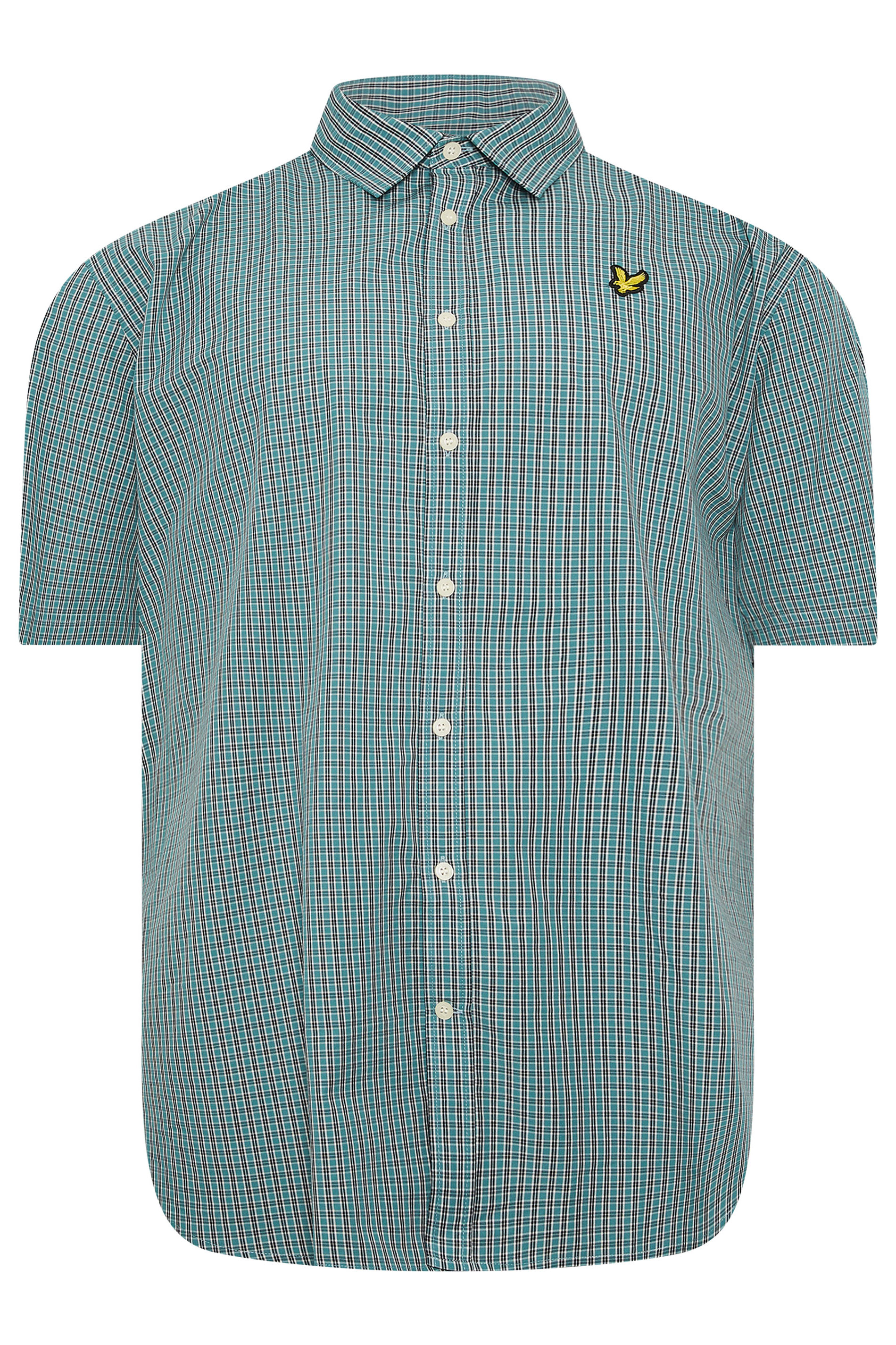 LYLE & SCOTT Big & Tall Blue Fine Check Shirt | BadRhino 2