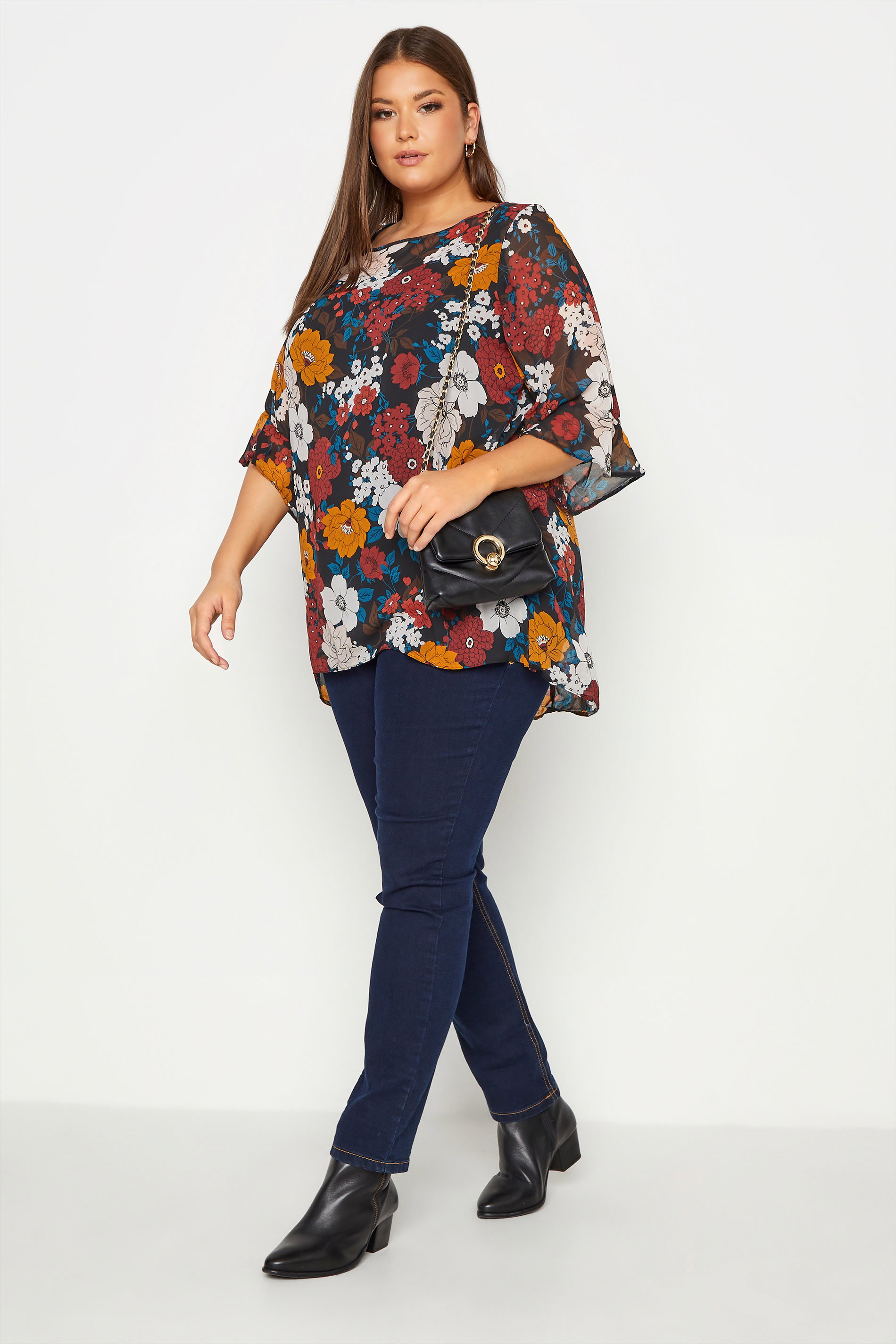 Floral Print Chiffon Blouse 