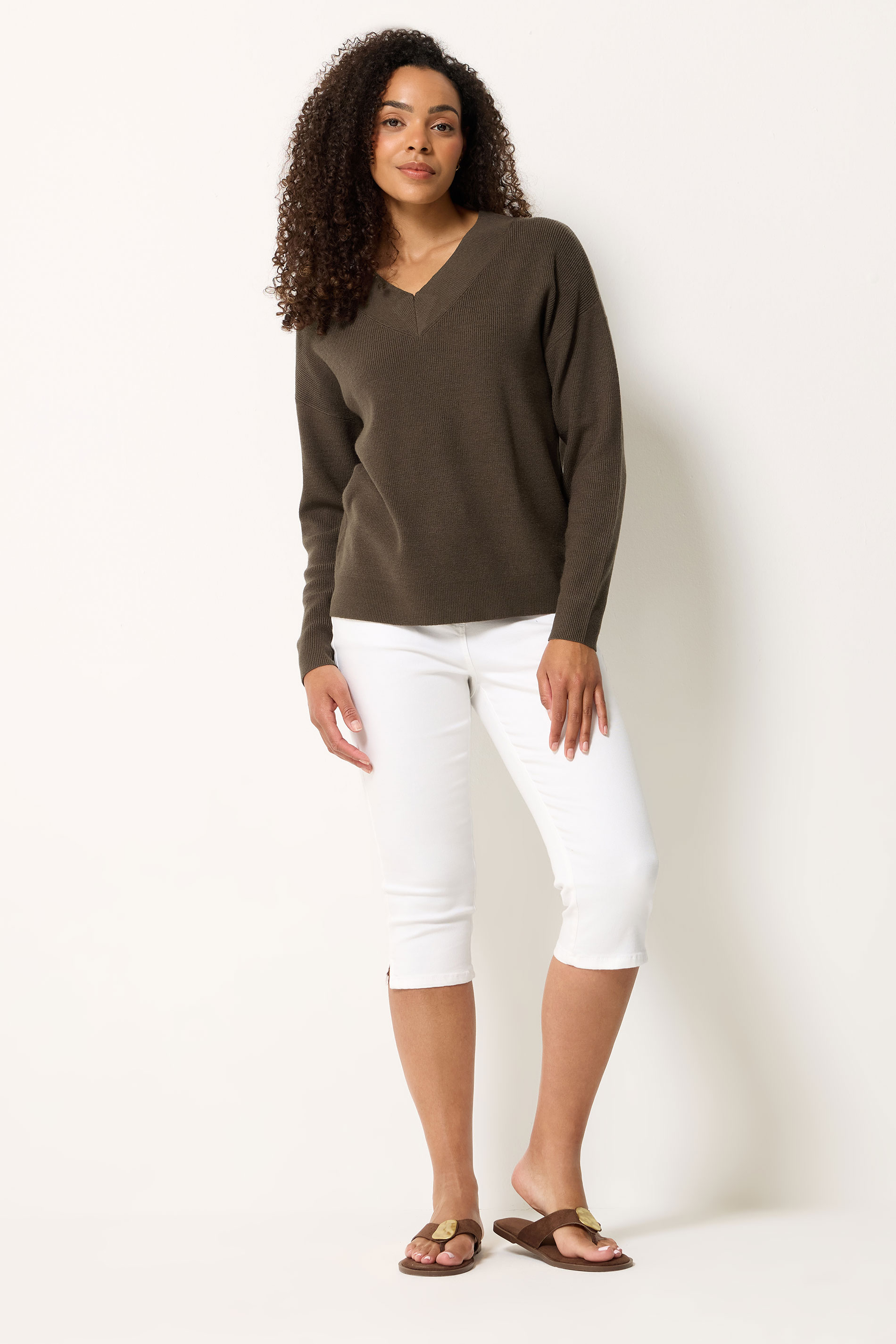 M&Co Chocolate Brown Drop Shoulder Jumper | M&Co 1