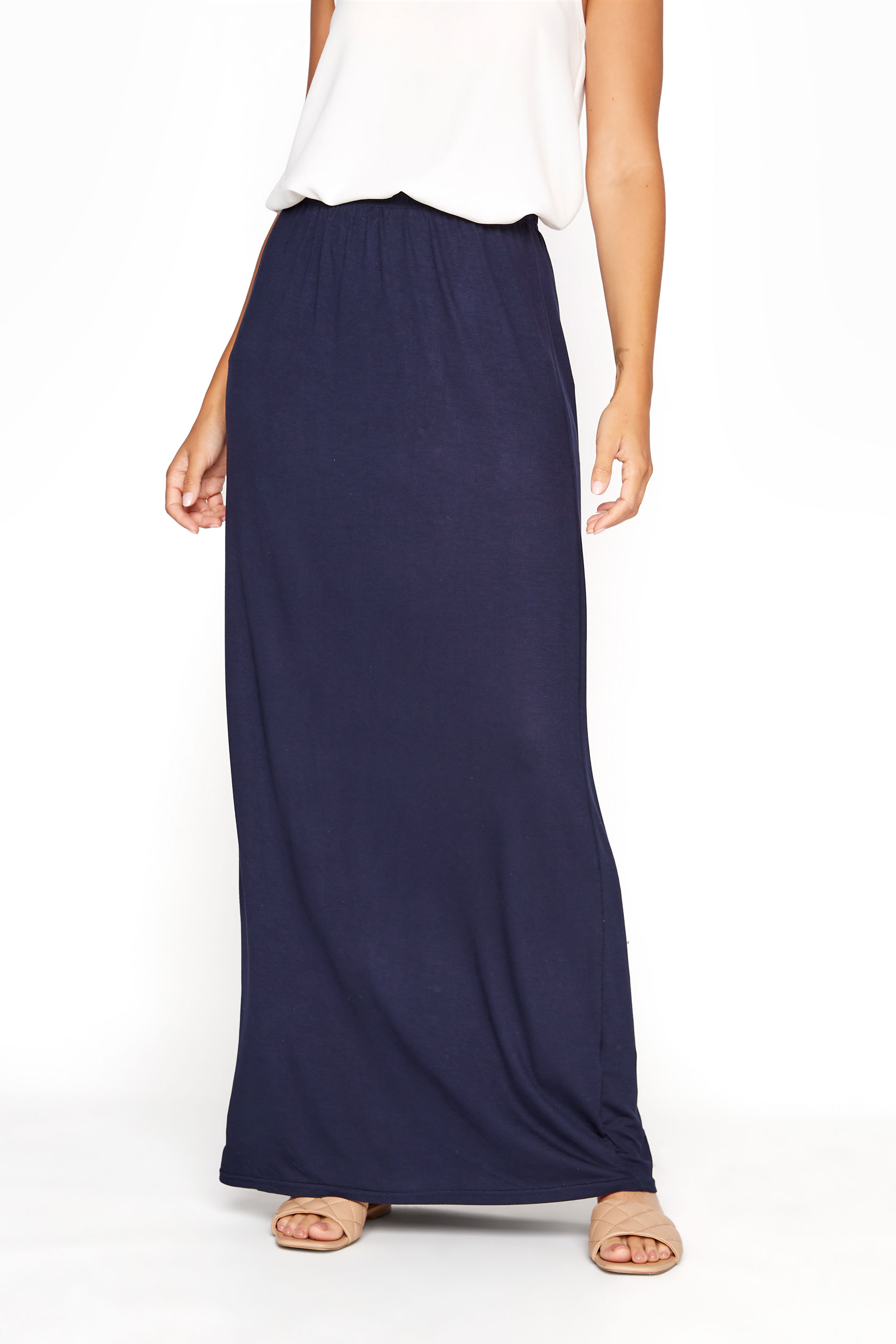 Lts Navy Blue Maxi Tube Skirt Long Tall Sally