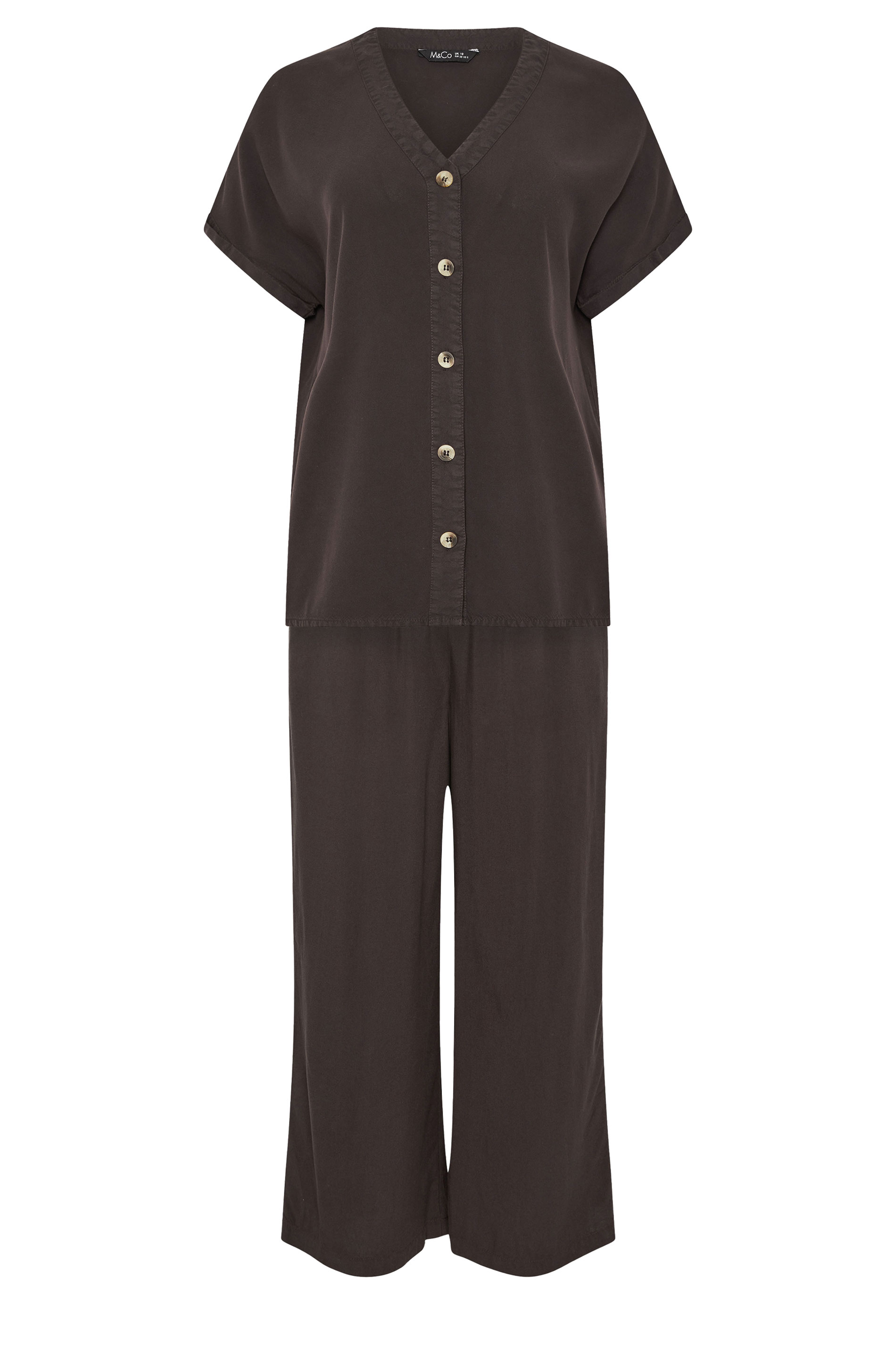 M&Co Set Chocolate Brown Soft Touch Top & Trousers | M&Co 5