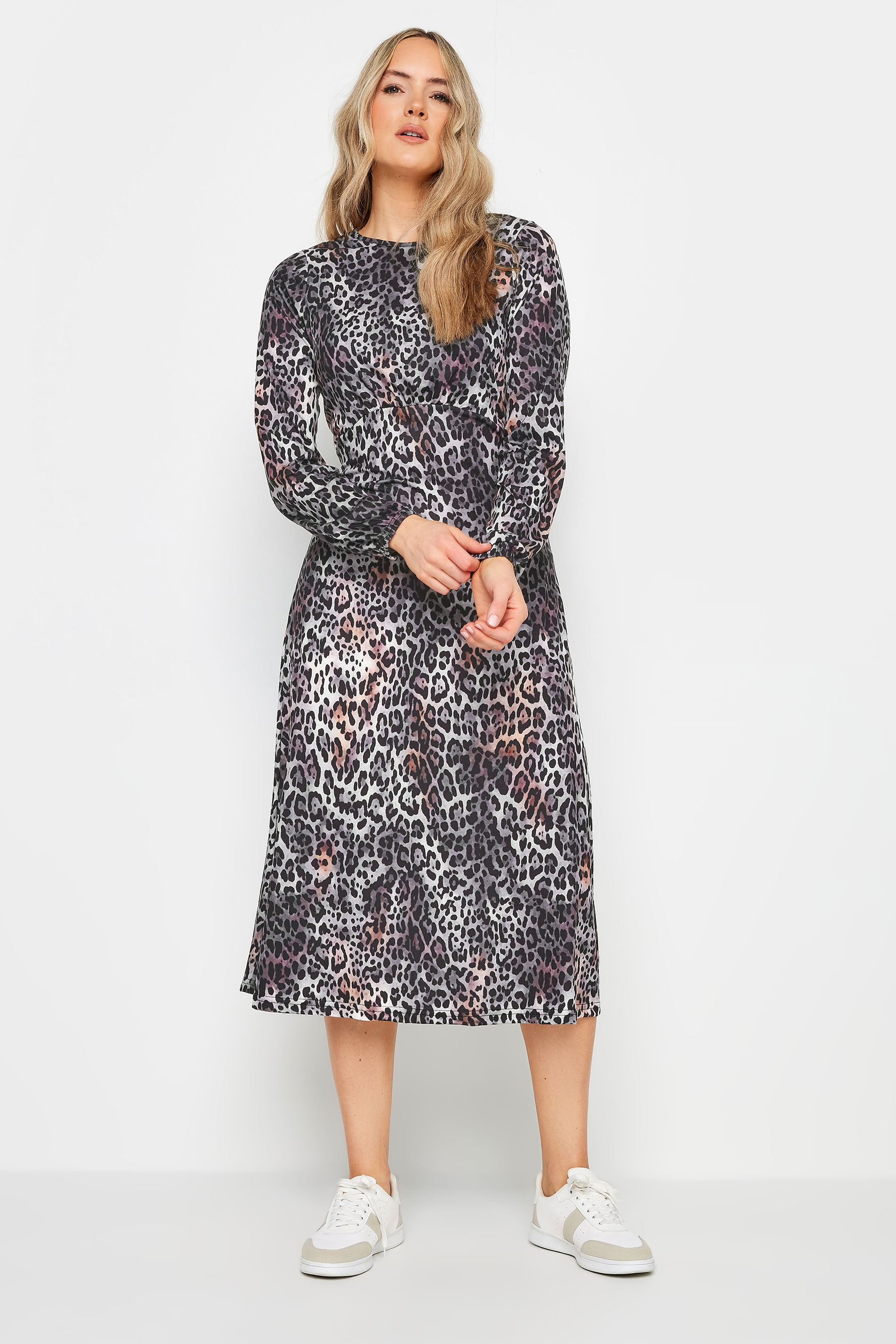 LTS Tall Women's Grey Leopard Print Midi Dress | Long Tall Sally 2