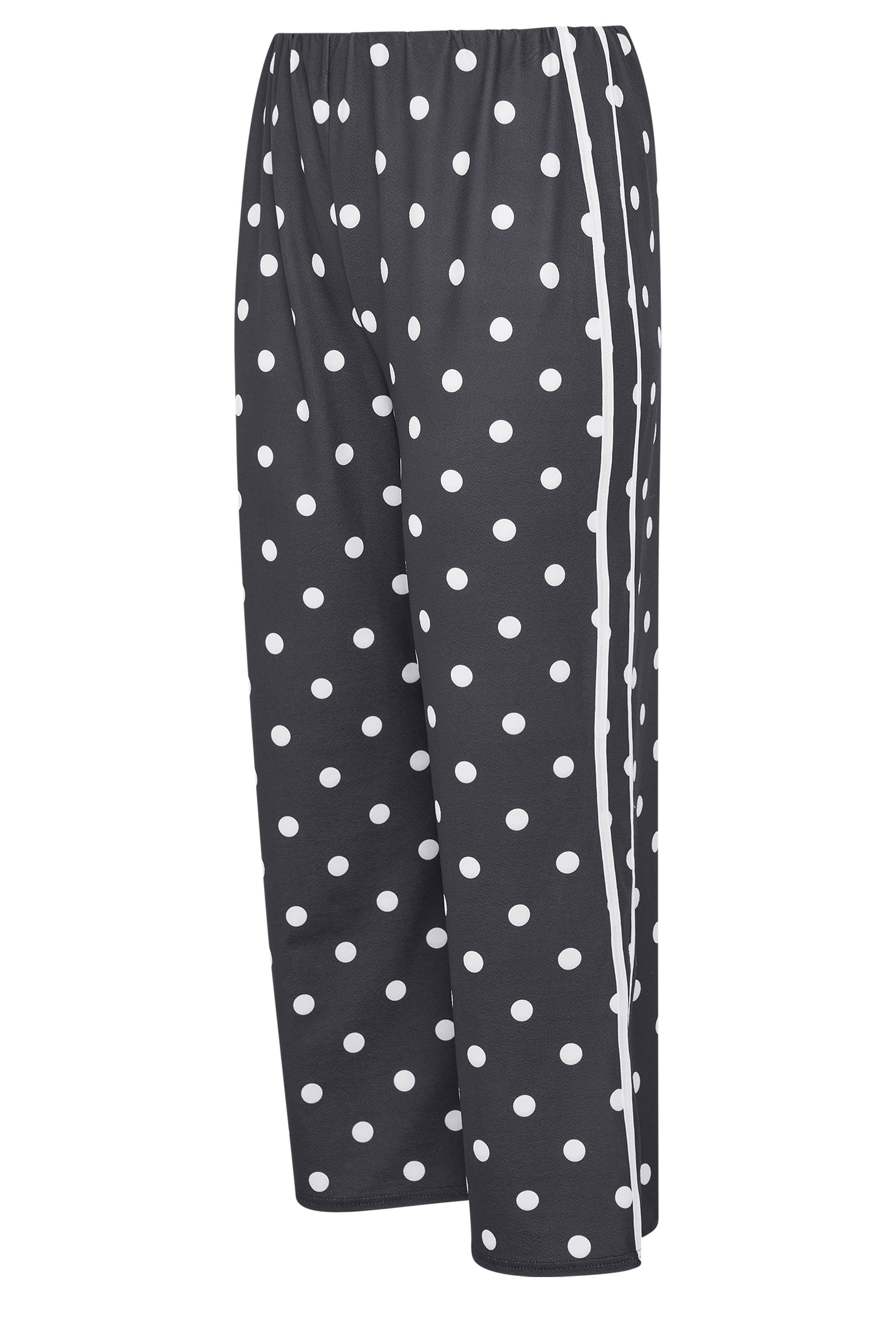 LIMITED COLLECTION Plus Size Black Polka Dot Side Stripe Trousers | Yours Clothing 7
