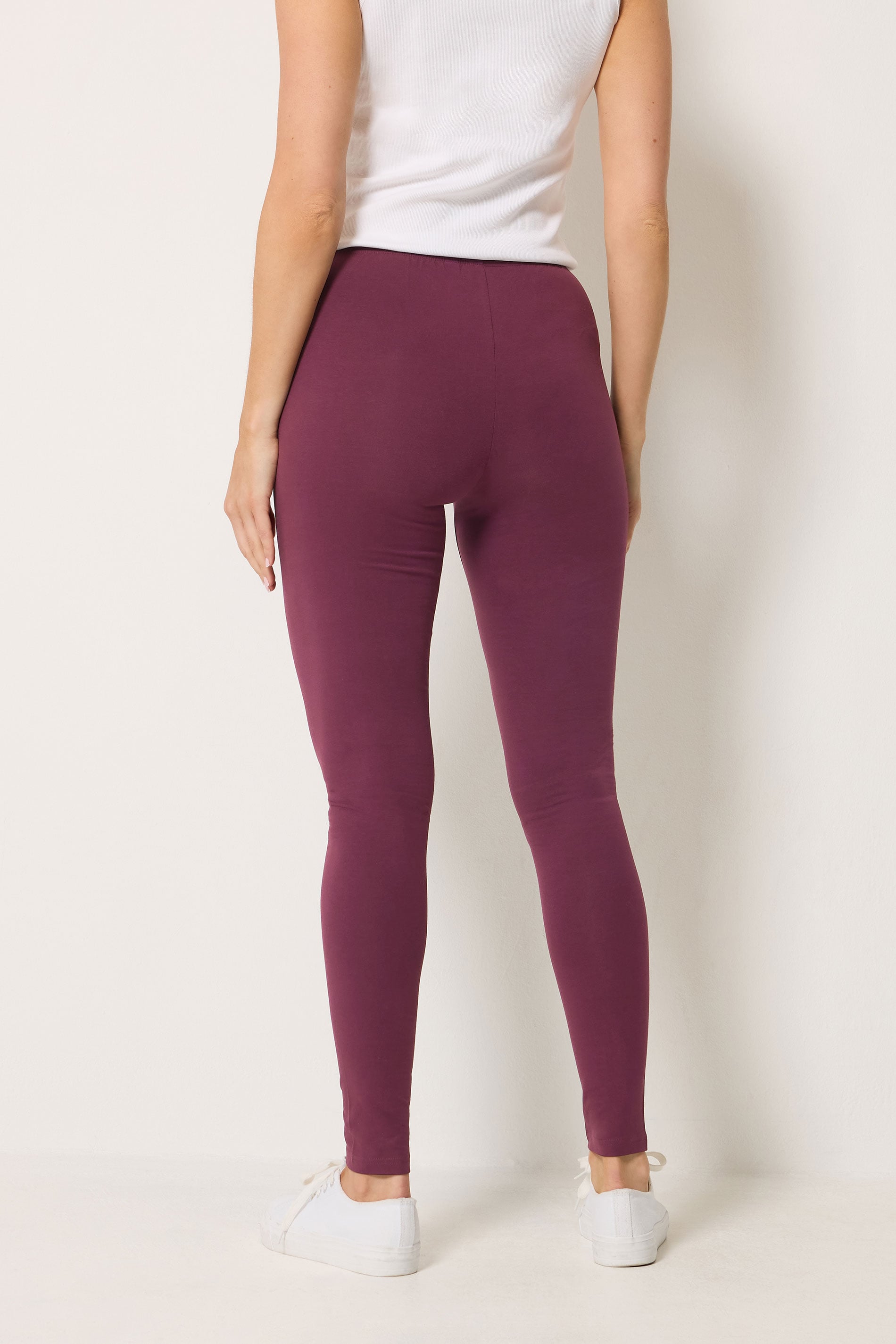 LTS Tall Women's Burgundy Red Cotton Stretch Leggings | Long Tall Sally 2