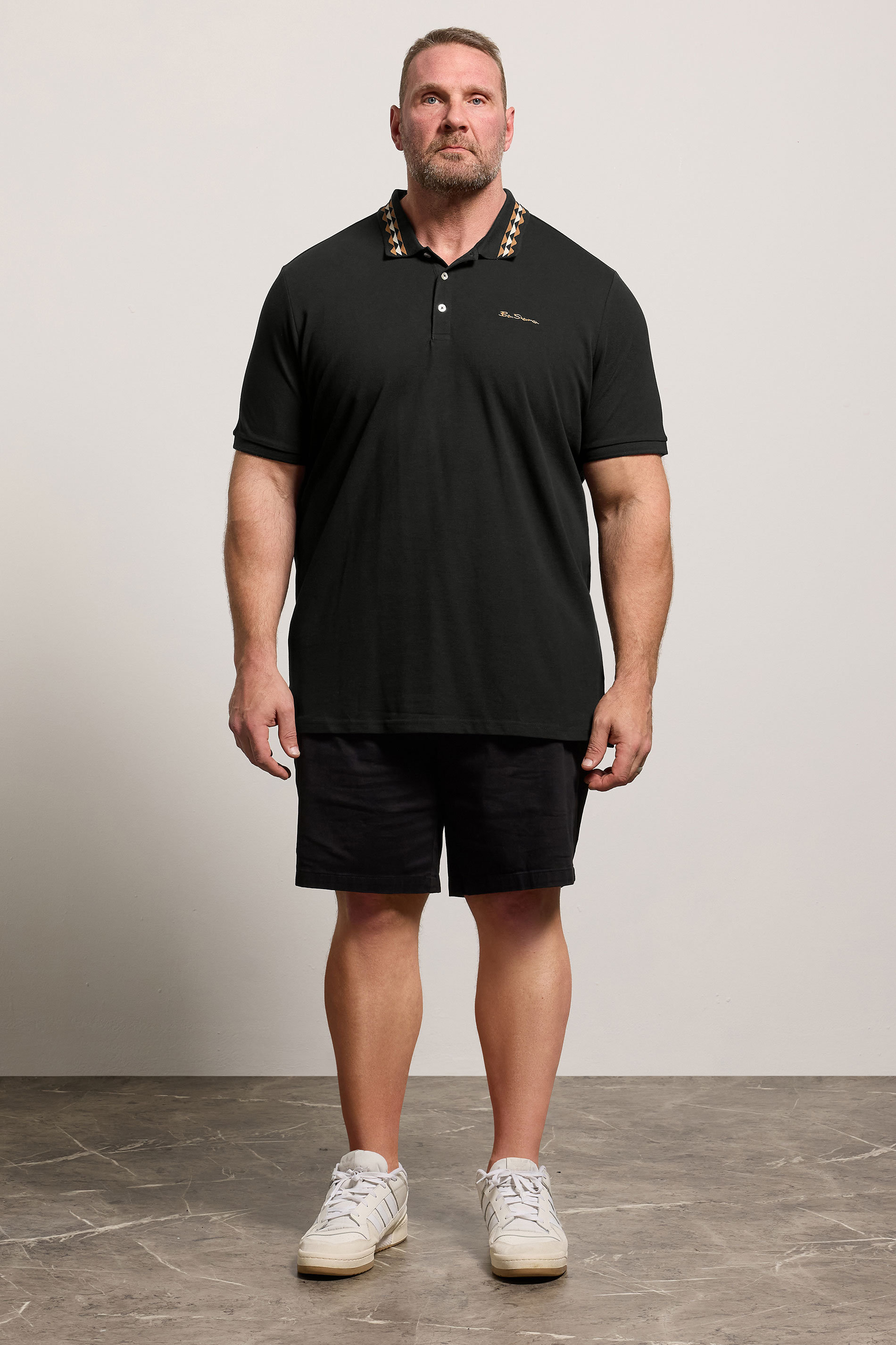 Ben Sherman Big & Tall Black Pique Polo Shirt | BadRhino 1