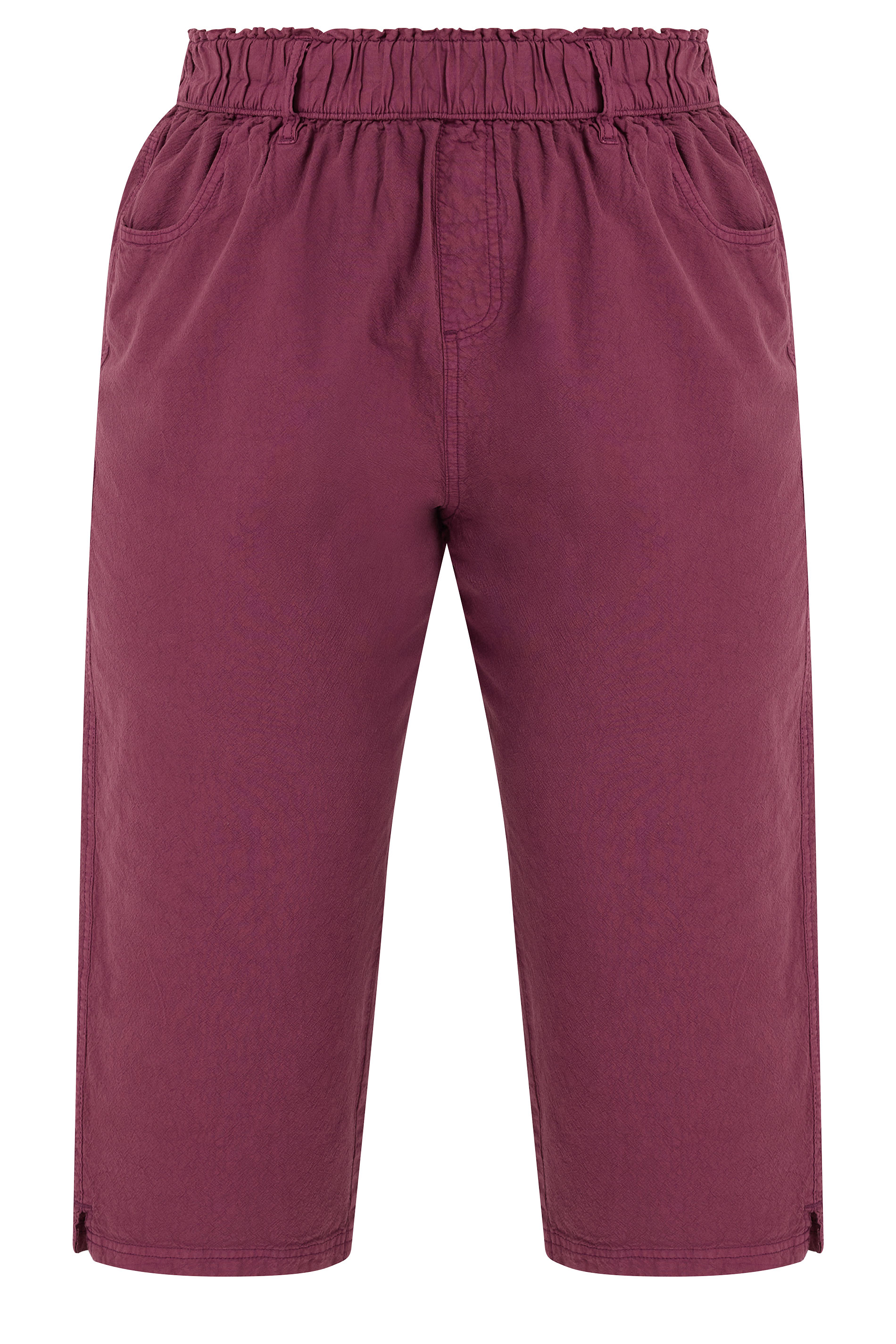 YOURS Curve Cherry Red Cropped Trousers | Yours Clothing 5