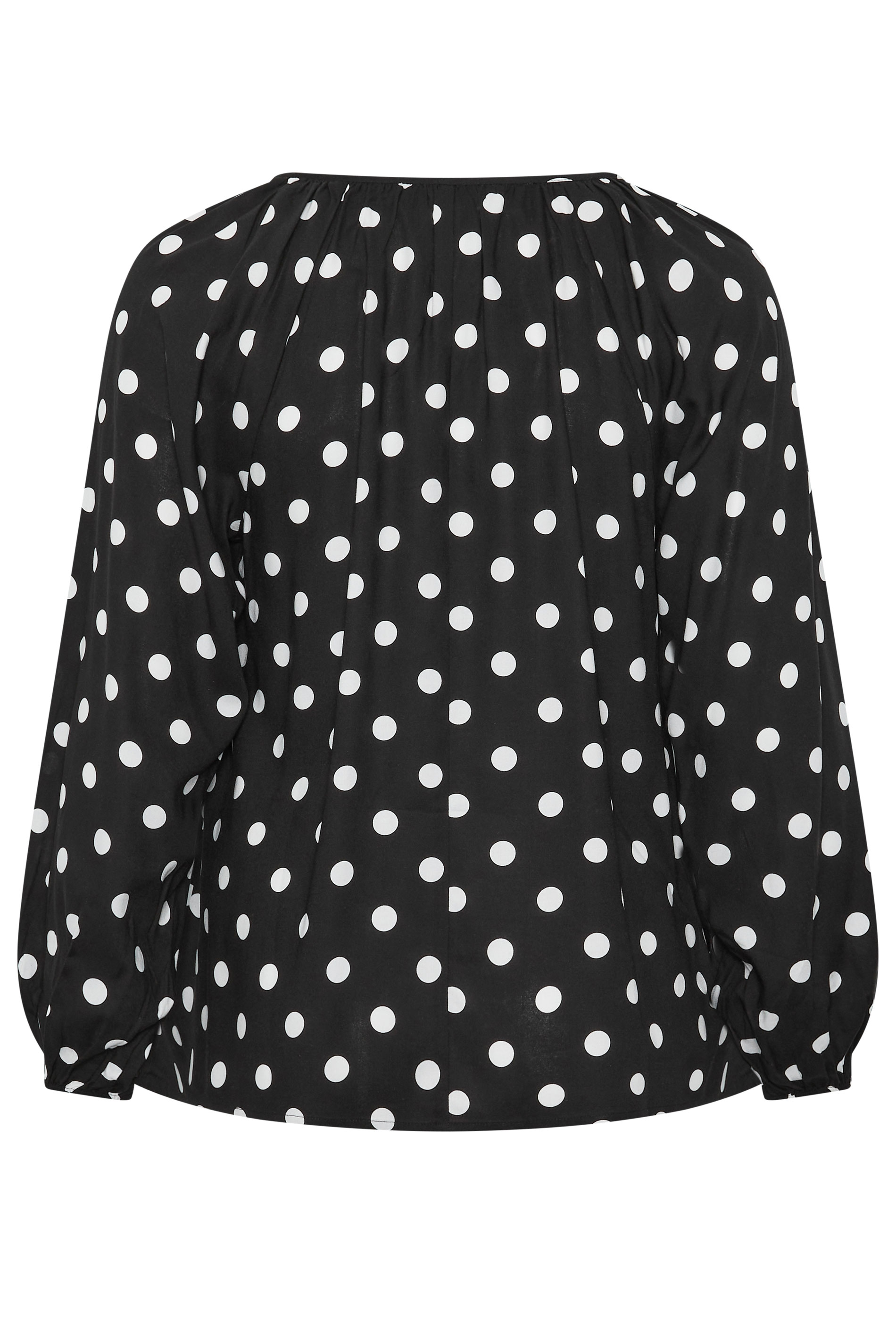 YOURS Plus Size Black Polka Dot Print Blouse | Yours Clothing 7