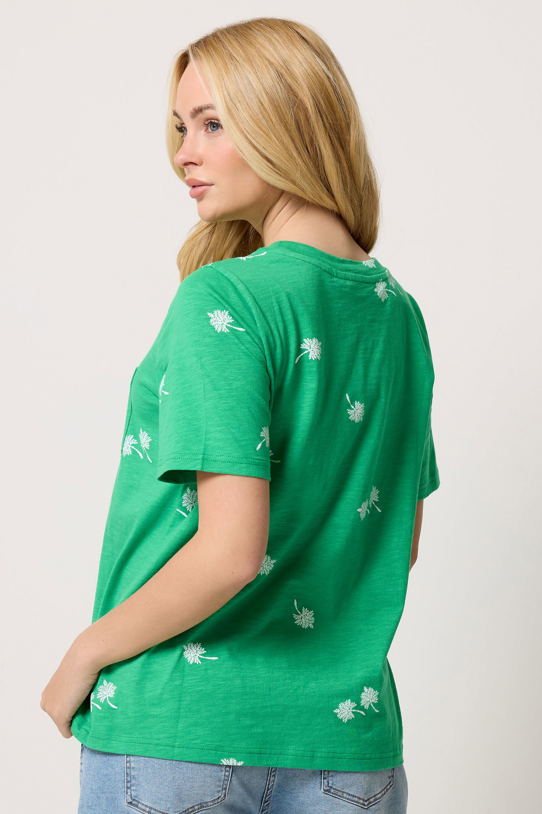 M&Co Green Dandelion Print Cotton T-Shirt | M&Co 2